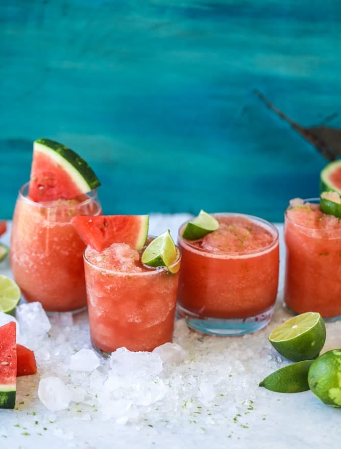 frozen watermelon lime agua fresca I howsweeteats.com 