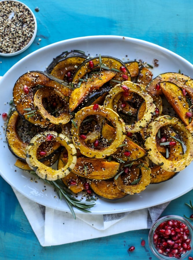 roasted squash with brown butter and toasted quinoa I howsweeteats.com #squash #thanksgiving #recipes
