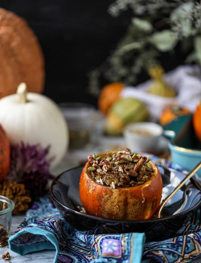 brûléed pumpkin pie oatmeal I howsweeteats.com #pumpkin #oatmeal #breakfast