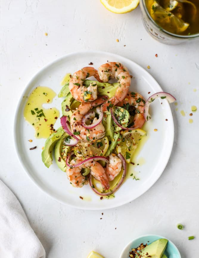 pickled shrimp avocado salad I howsweeteats.com #pickledshrimp #seafood #avocado #salad #kentuckyderby