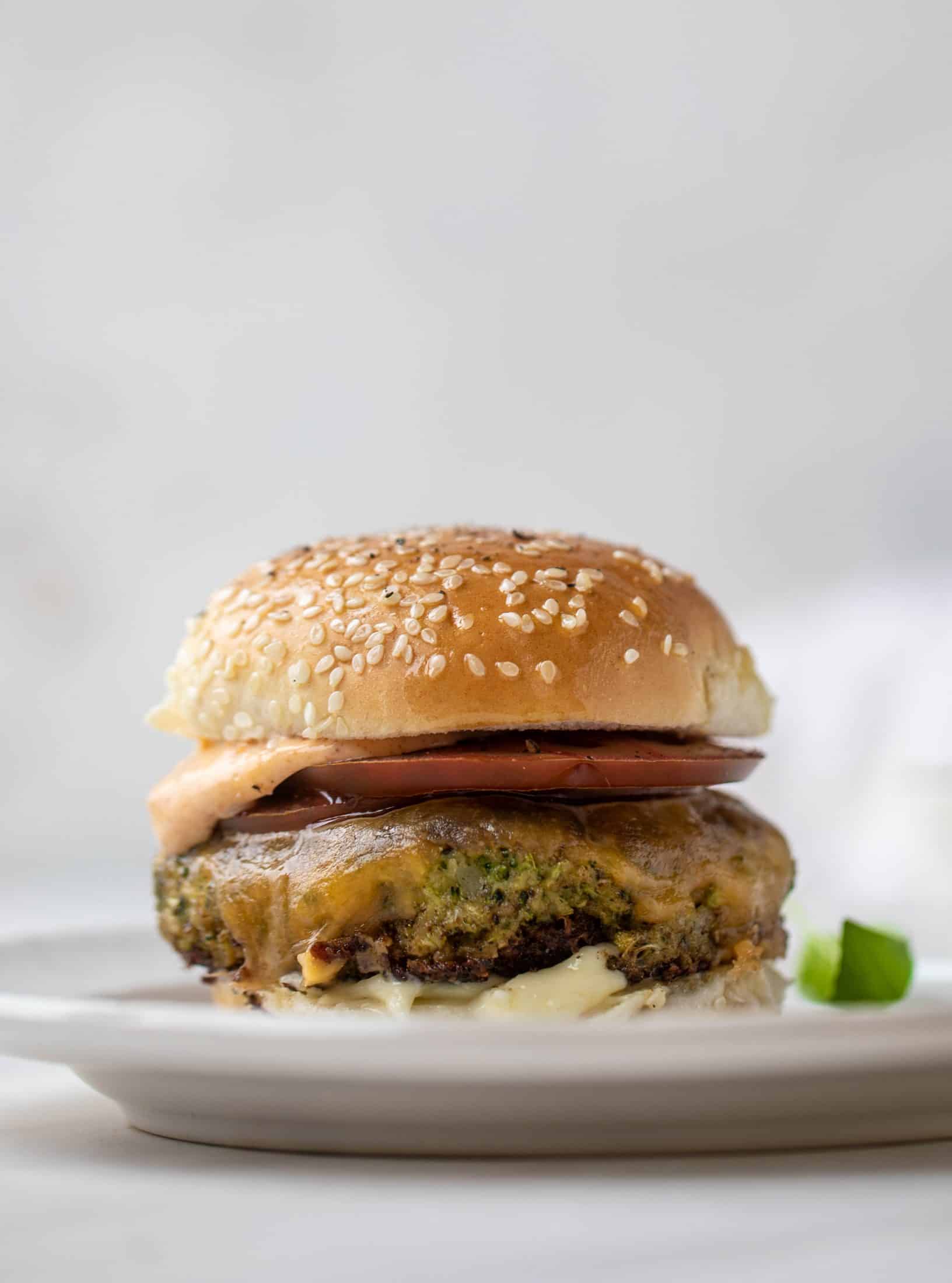These broccoli cheddar burgers are a veggie burger dream! A little high maintenance, but packed with flavor and can be made ahead of time! 