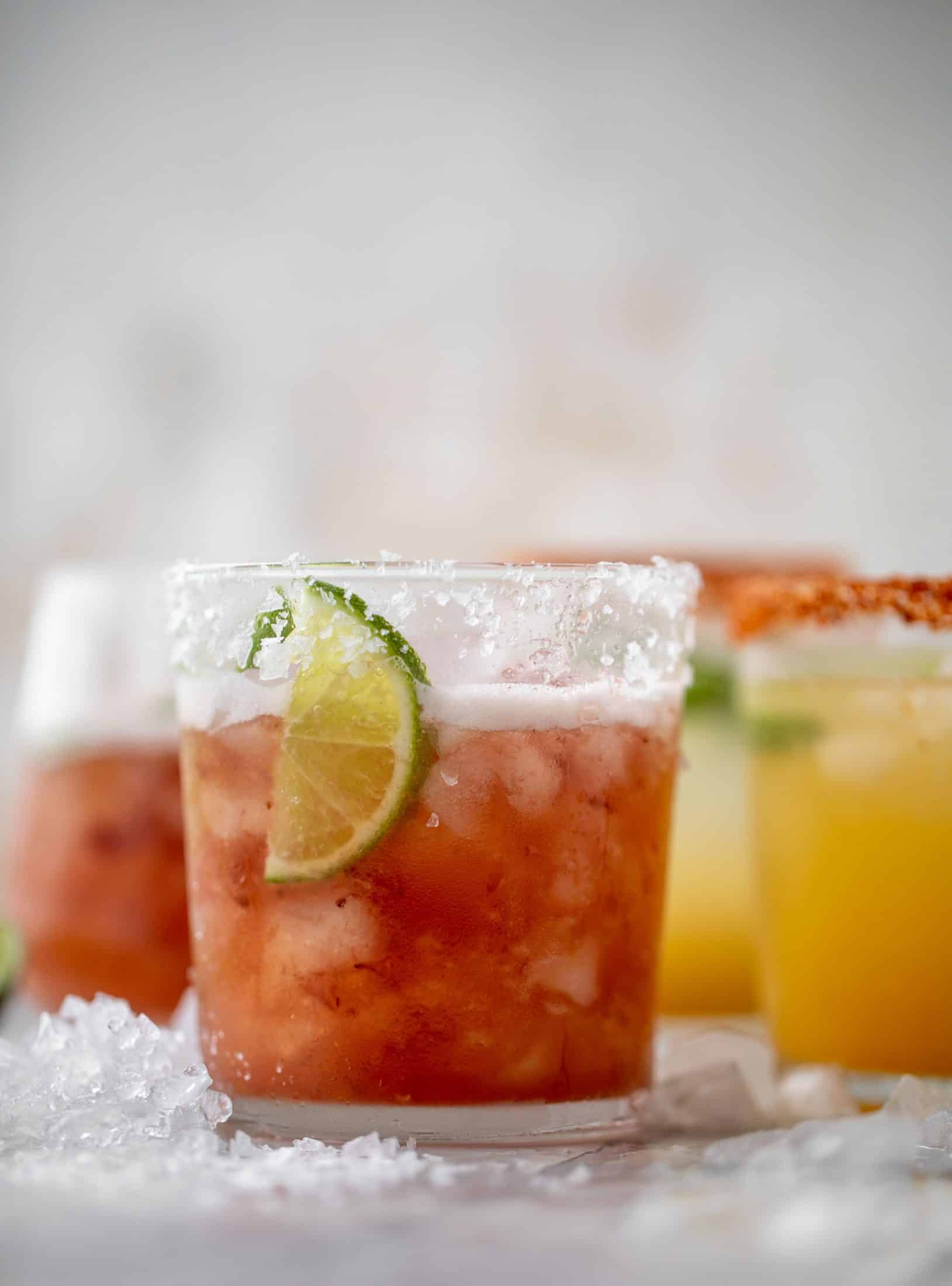 These bubbly jam margaritas are easy and delicious! Use your favorite jam instead of simple syrup to create a fruity flavor everyone will love.