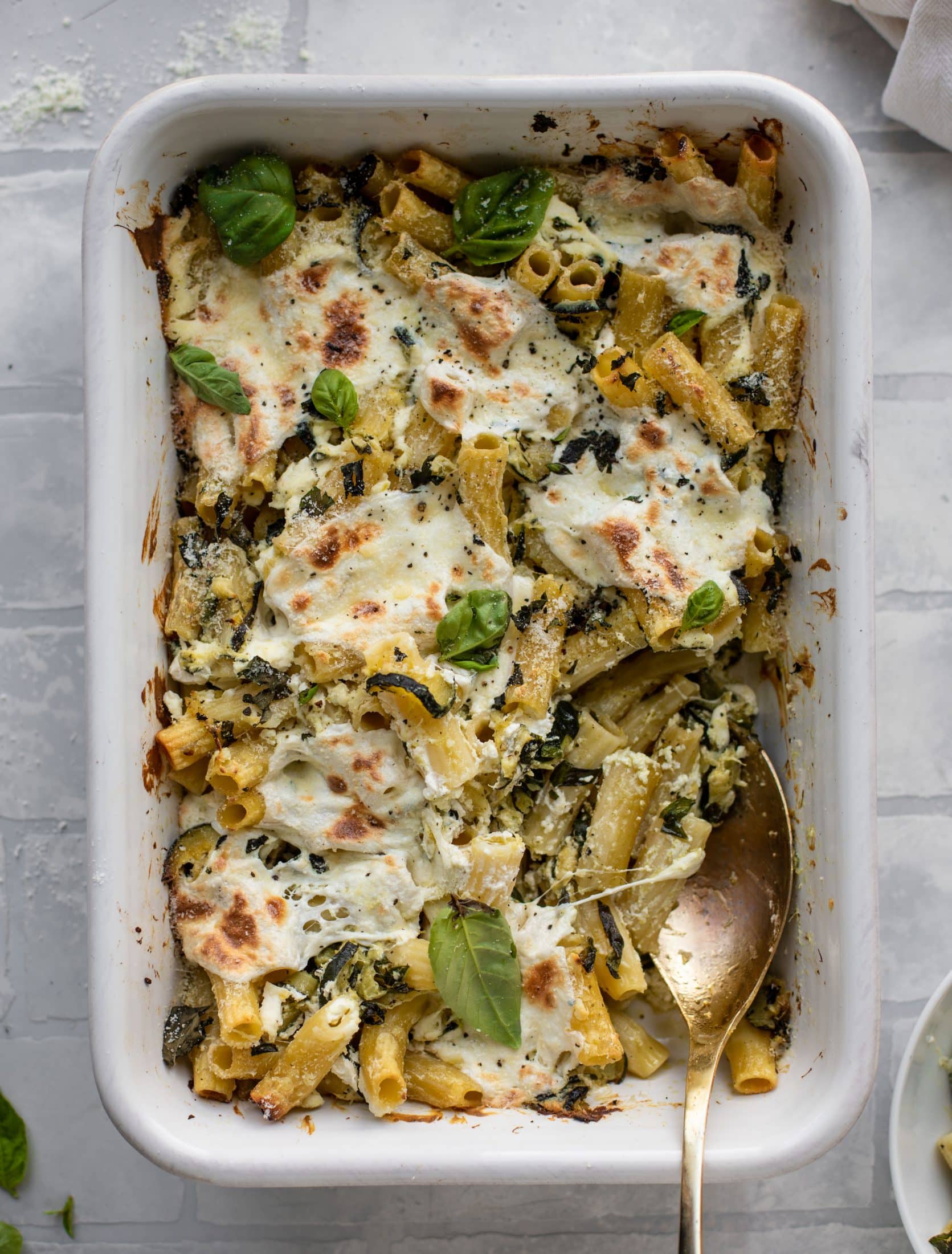 melted zucchini baked ziti