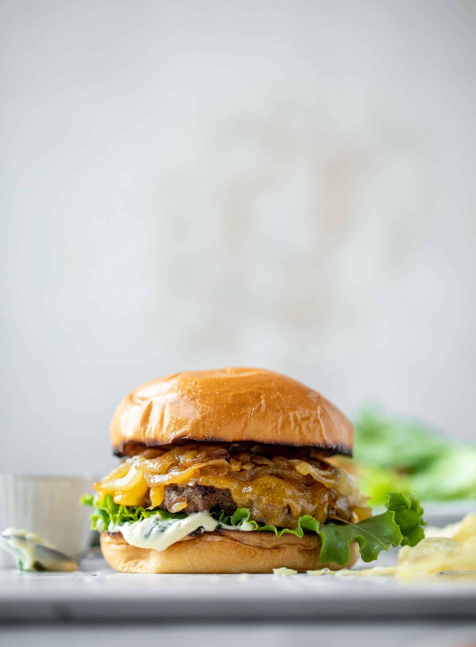 caramelized onion smash burger