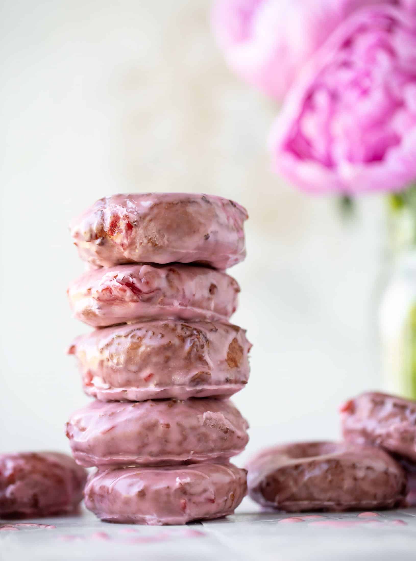 cherry donuts with bourbon glaze