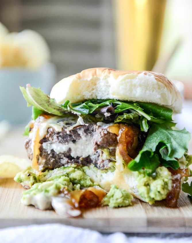 goat cheese guac burgers