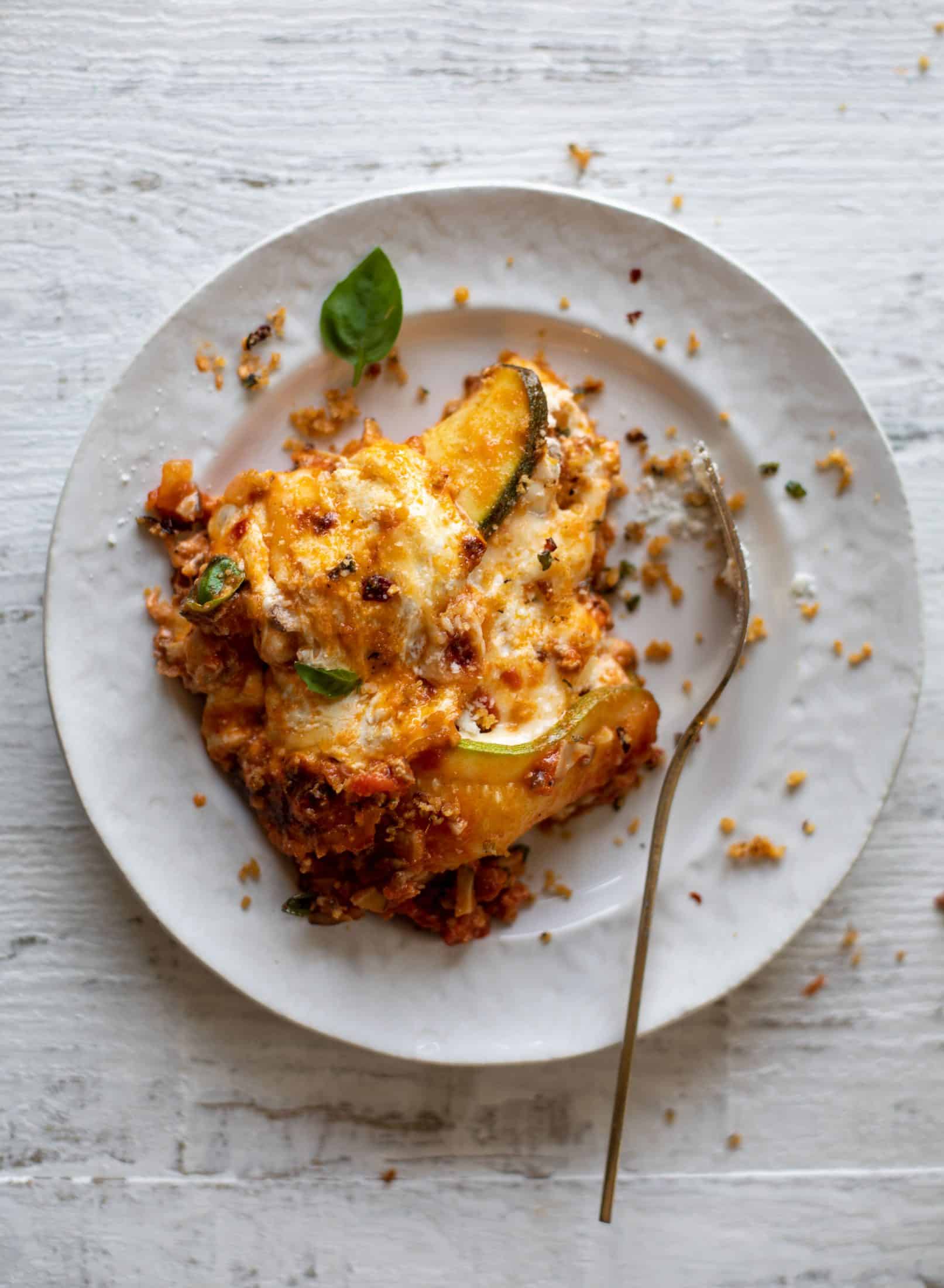 sliced zucchini lasagna bolognese