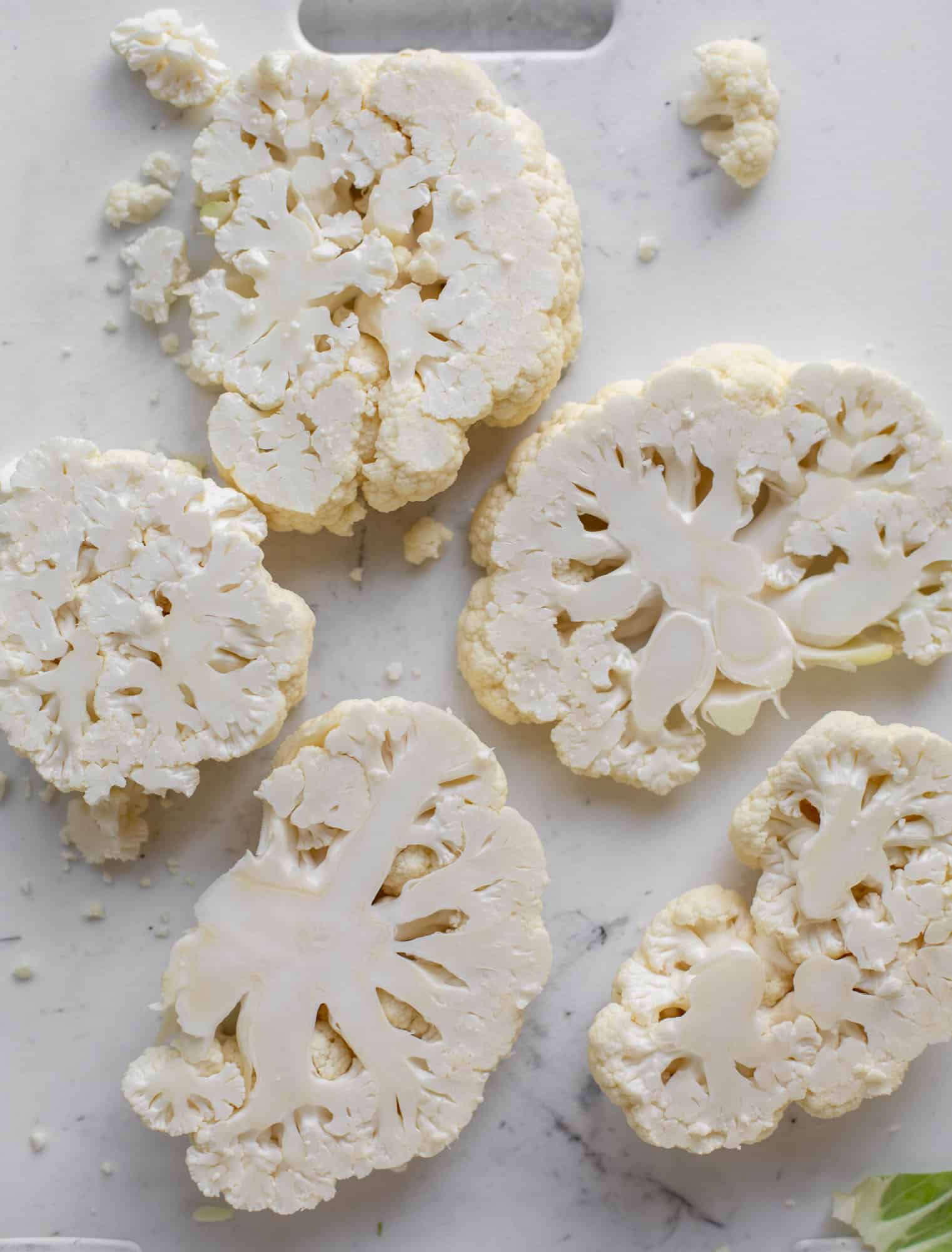 sliced cauliflower