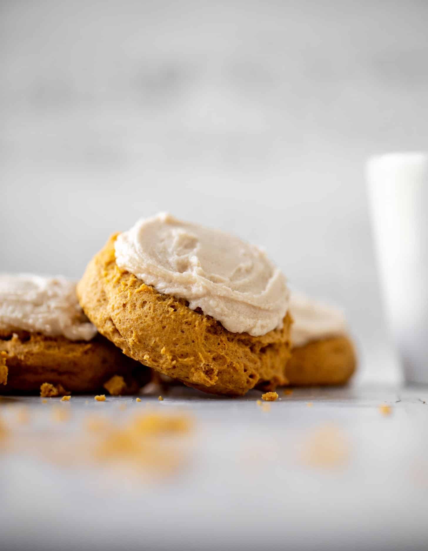 brown butter iced pumpkin cookies