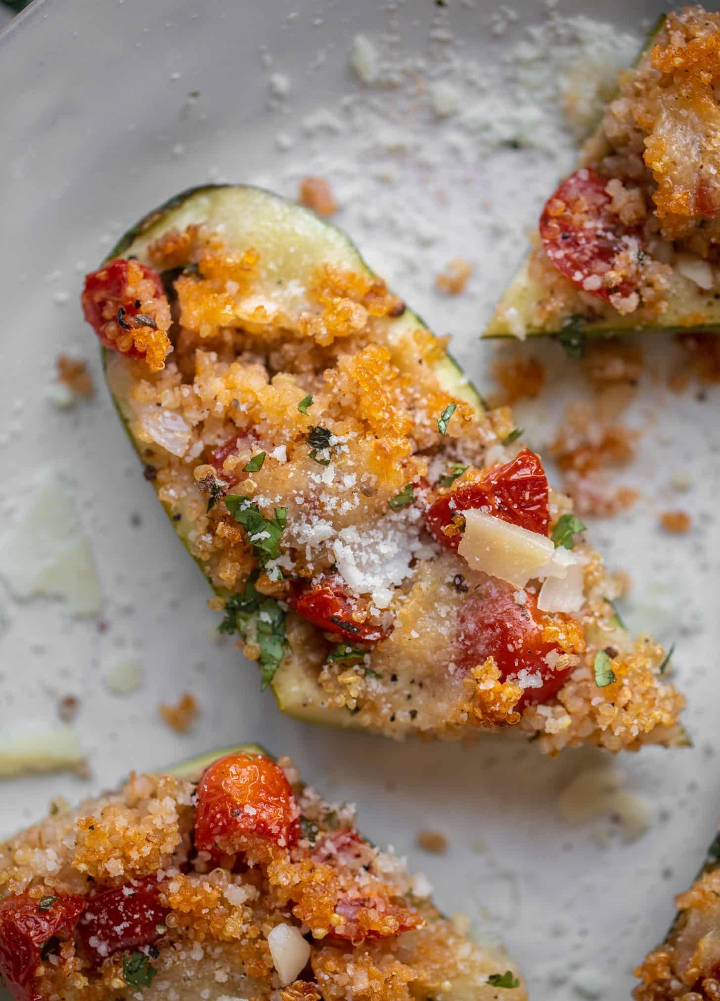bruschetta quinoa zucchini boats