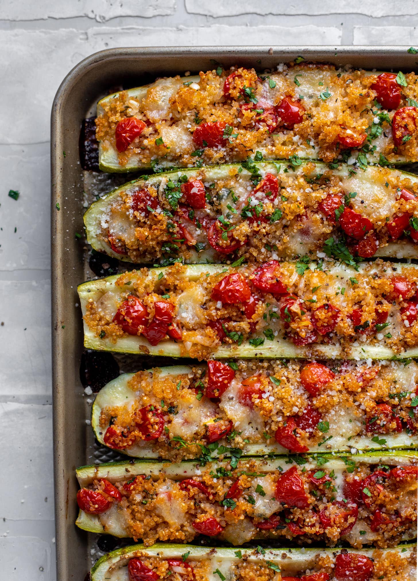 bruschetta quinoa zucchini boats