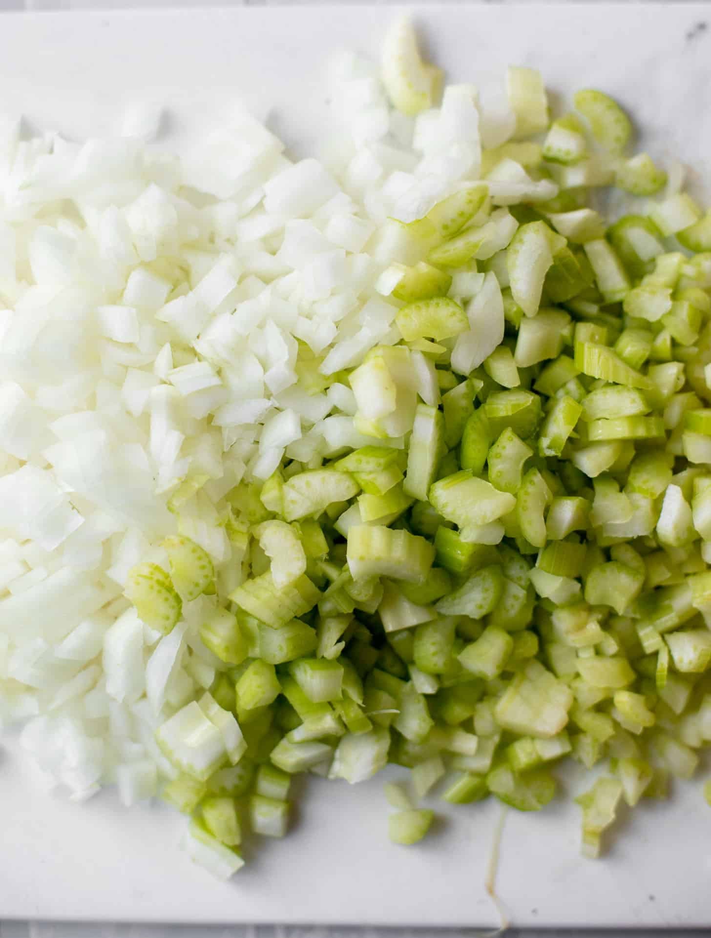 chopped onion and celery