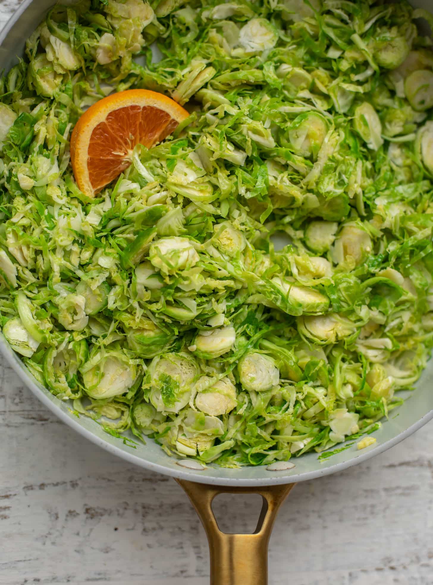 shredded brussels sprouts with orange