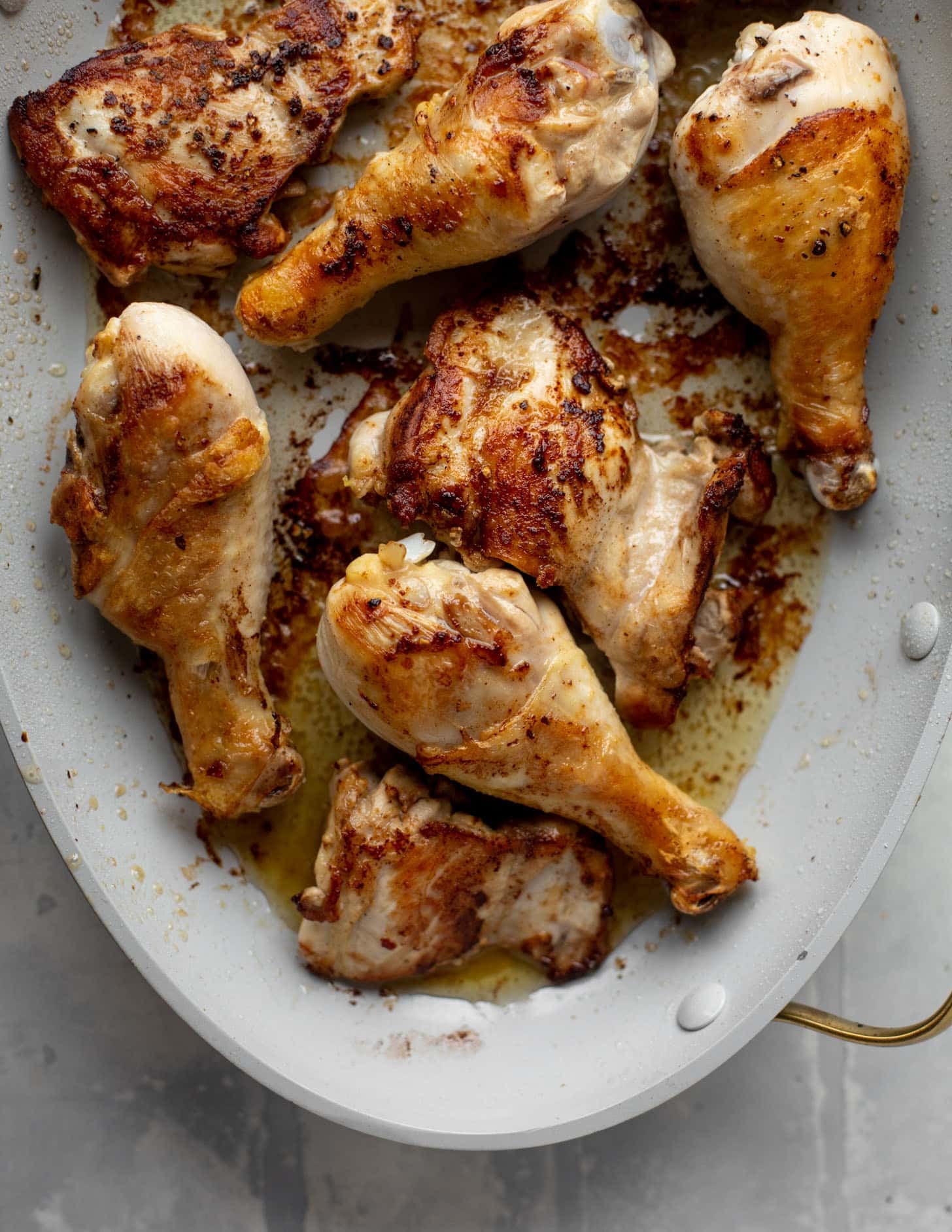 chicken browning in pancetta fat