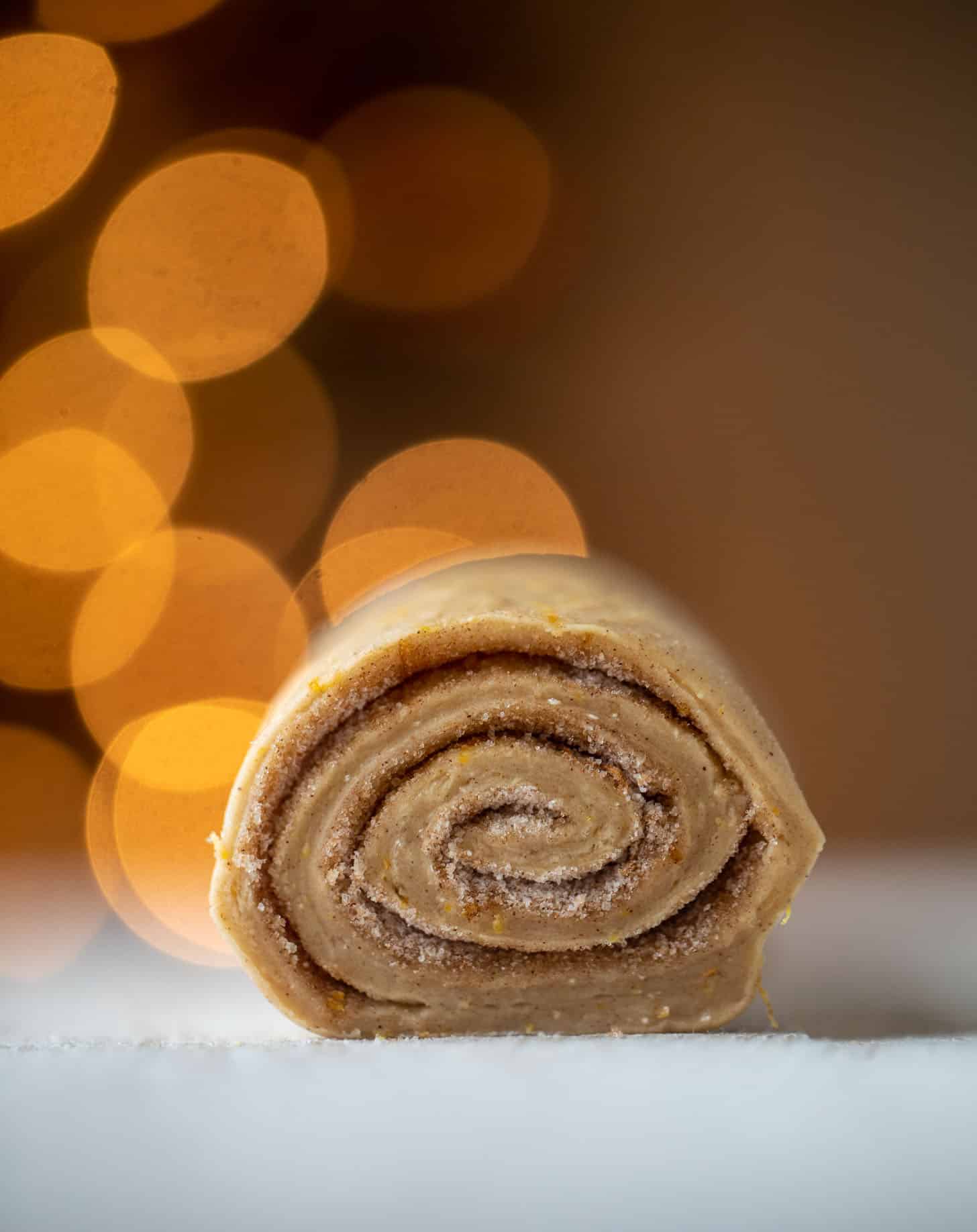 orange cinnamon roll dough