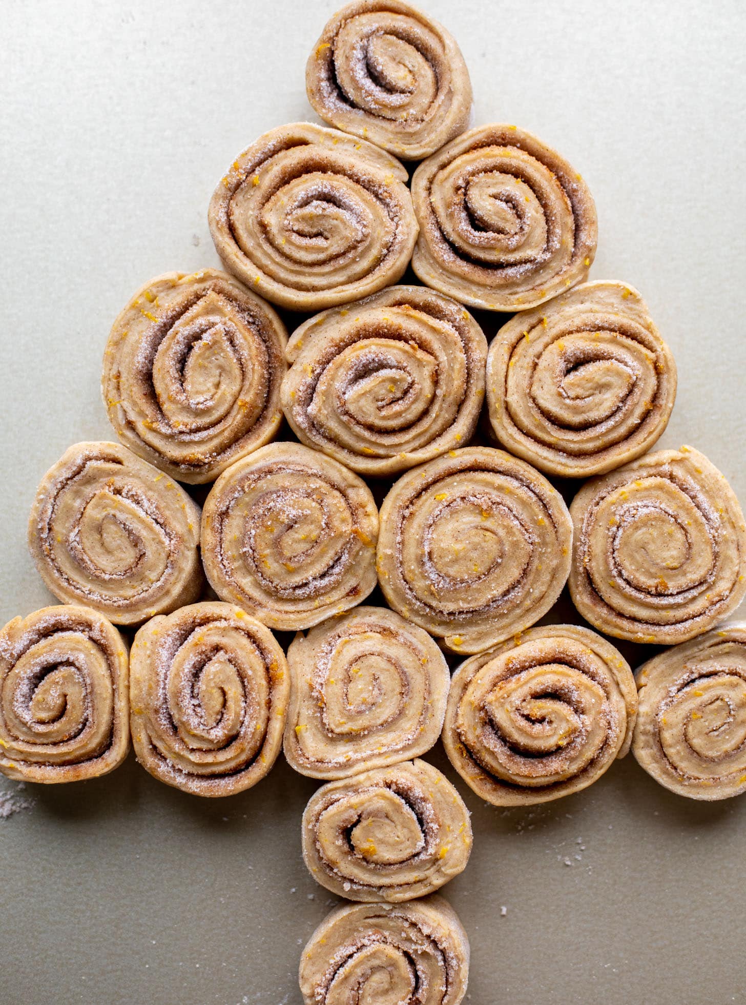cinnamon orange roll dough christmas tree