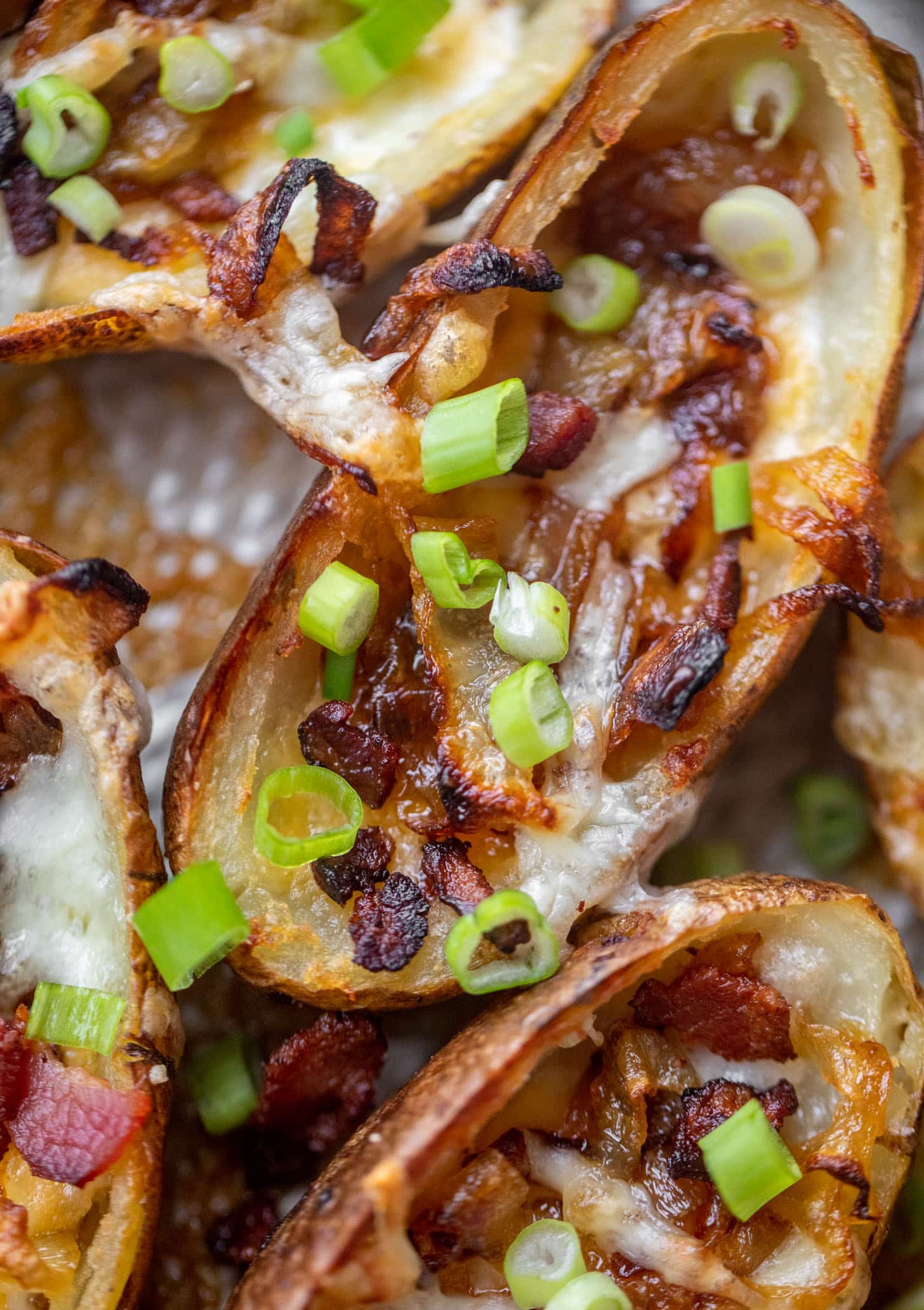 smoked cheddar and caramelized onion potato skins