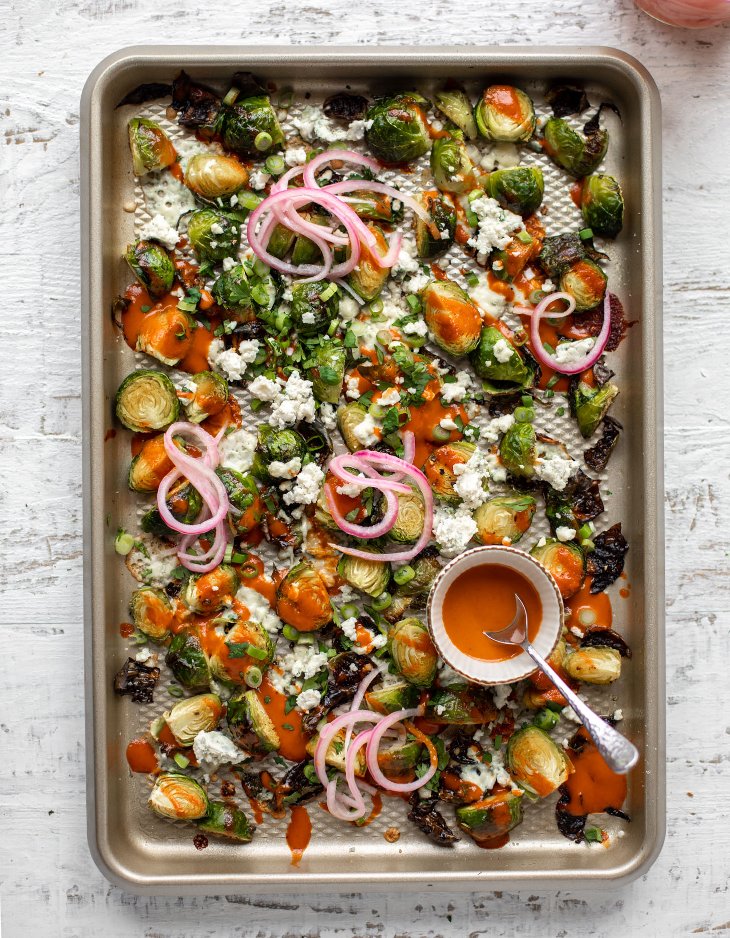 roasted buffalo wing brussels sprouts