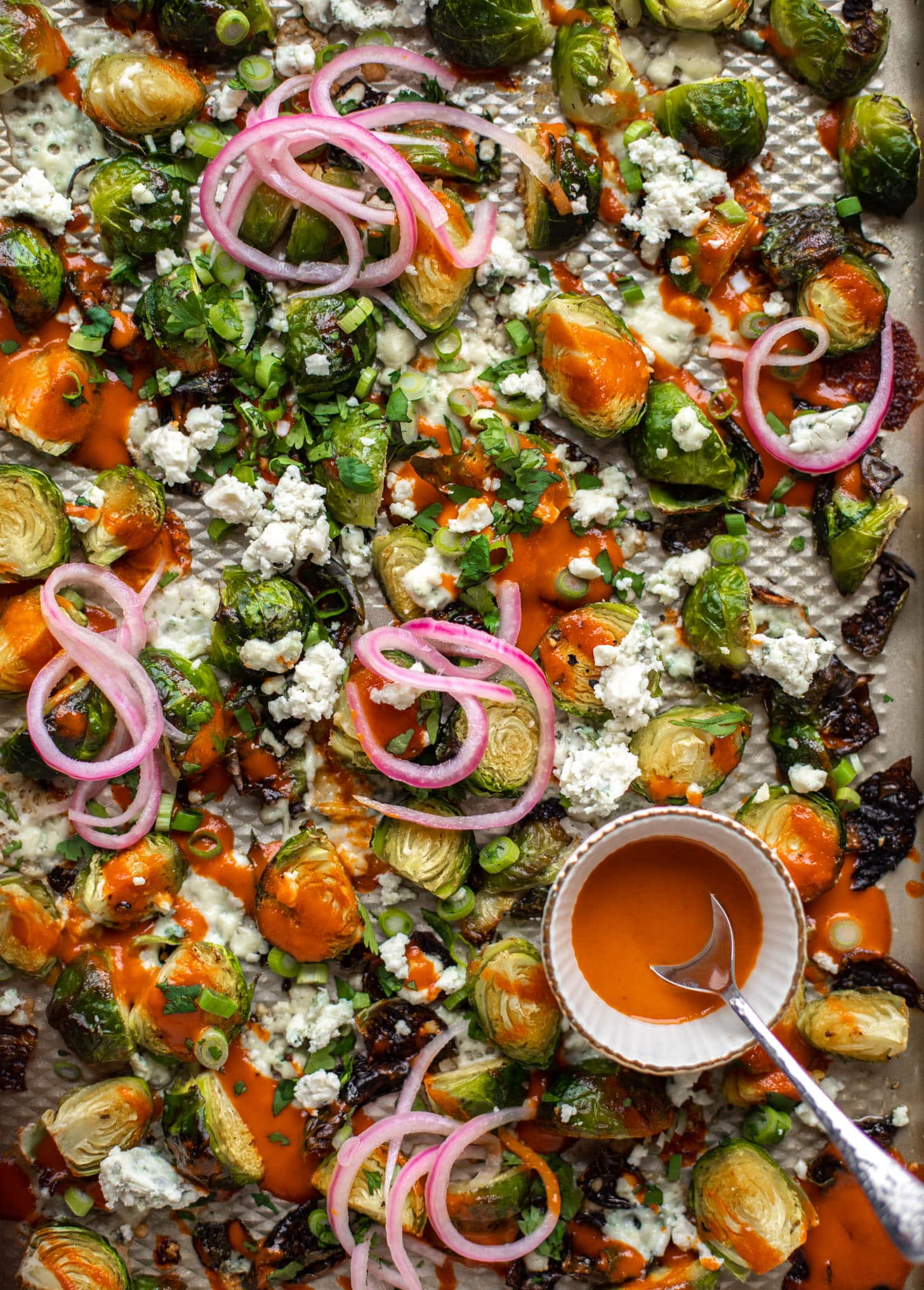 roasted buffalo wing brussels sprouts