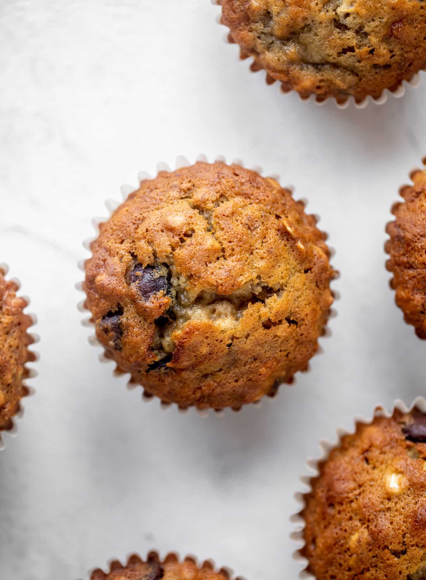 chocolate chip banana oat muffins