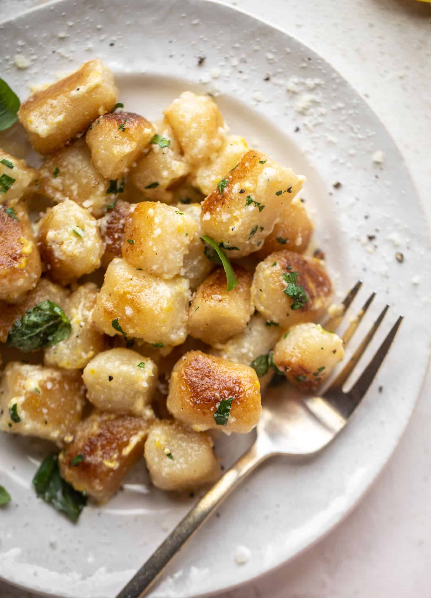 15 minute lemon parmesan cauliflower gnocchi