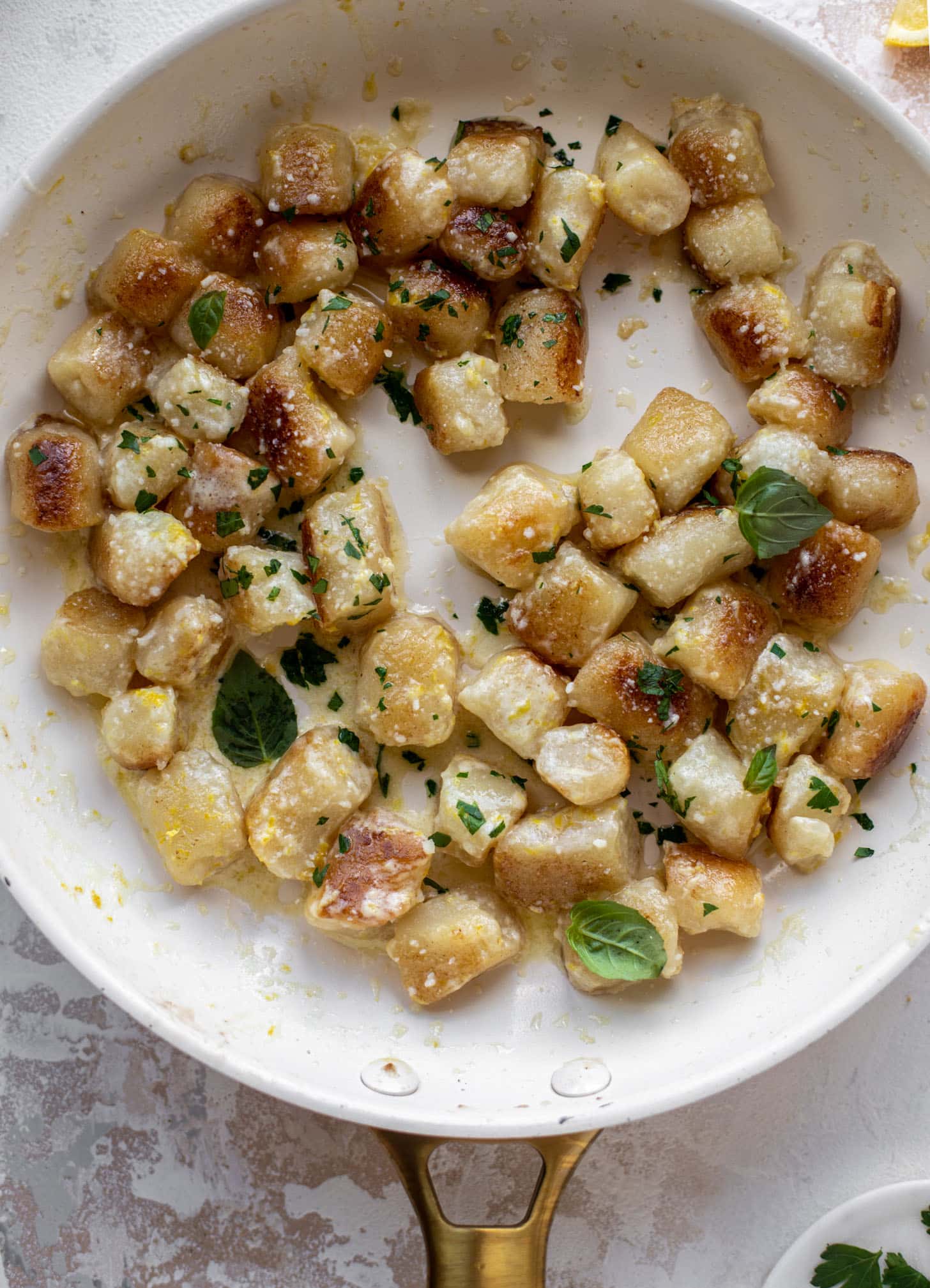 15 minute lemon parmesan cauliflower gnocchi