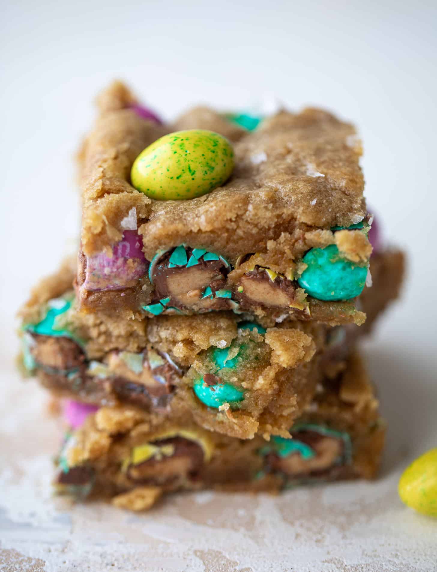 salted brown butter peanut butter m&m cookie bars