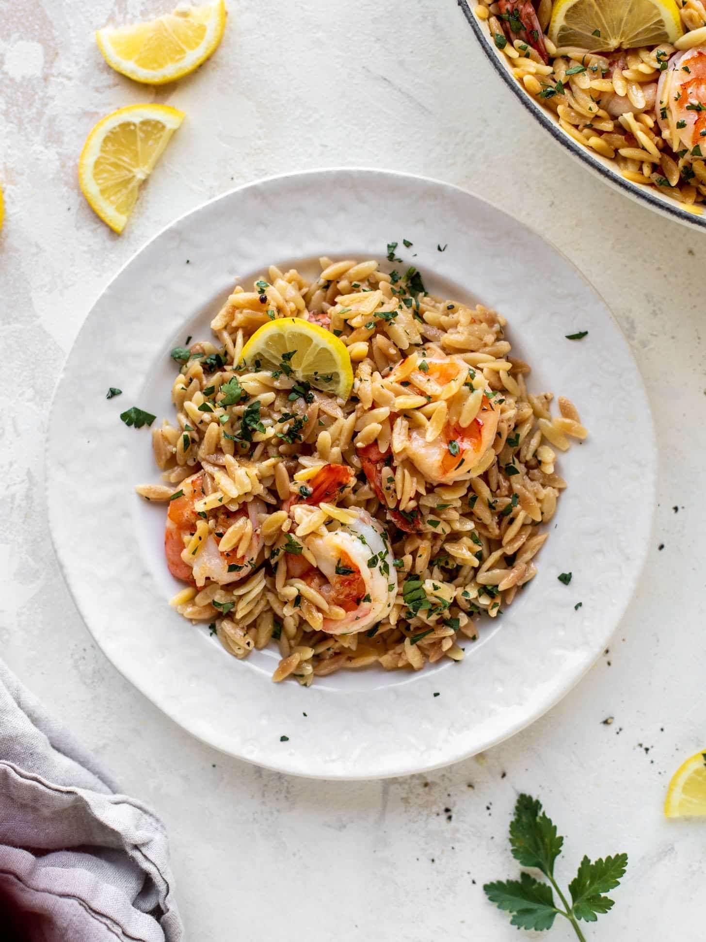 one pot garlic butter shrimp and orzo