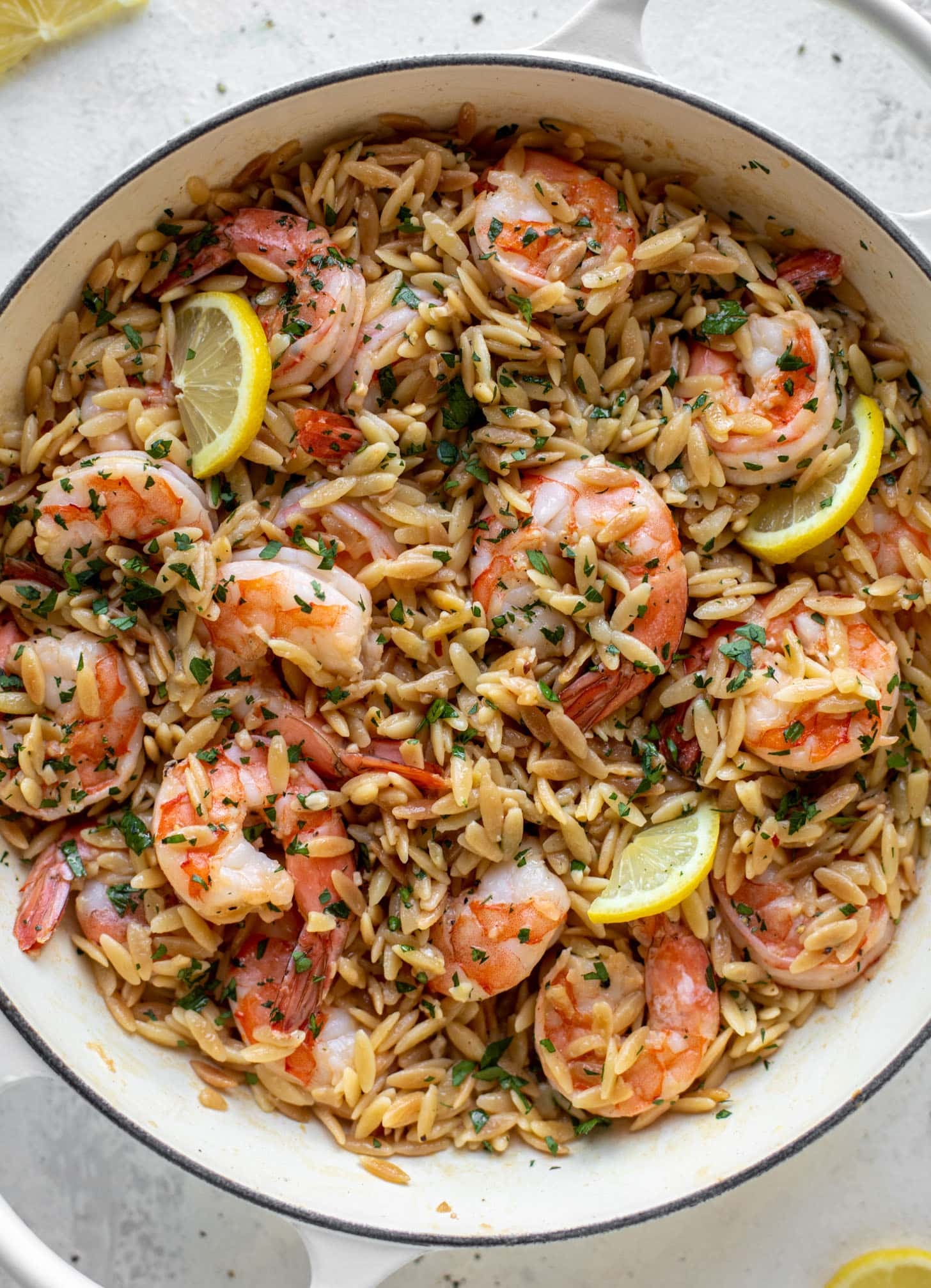one pot garlic butter shrimp and orzo