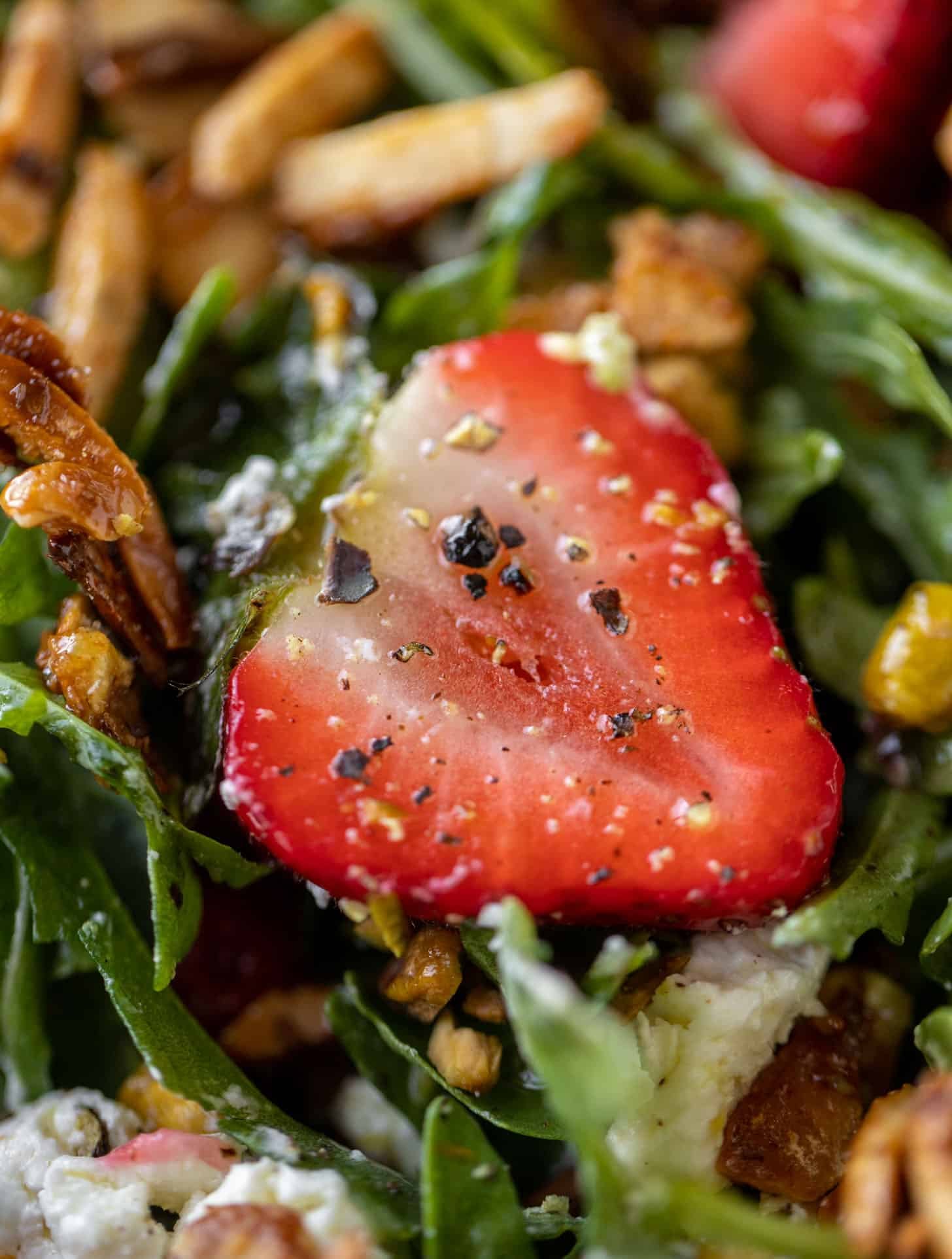 up close strawberry salad