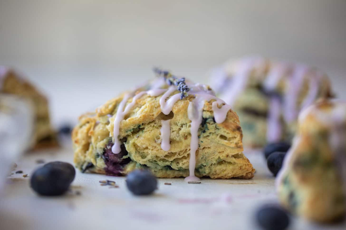 lavender glazed blueberry scones