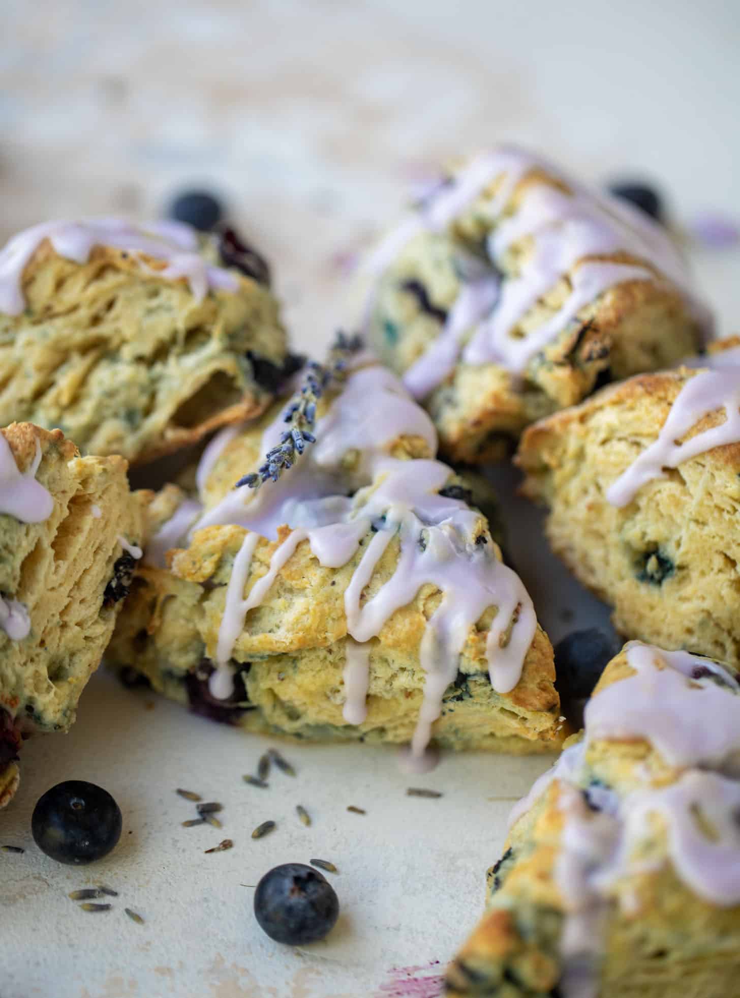 lavender glazed blueberry scones