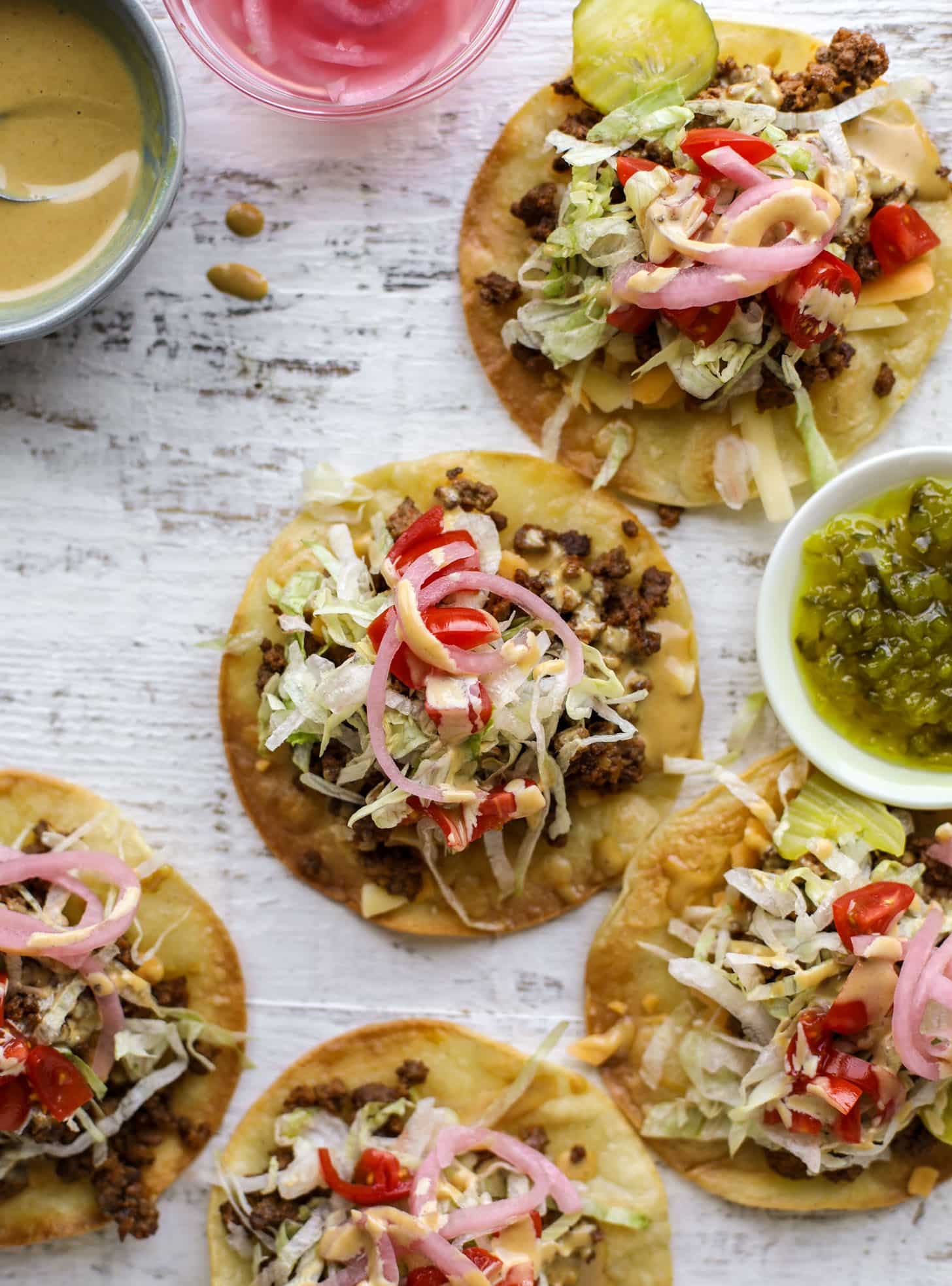 cheeseburger tostadas