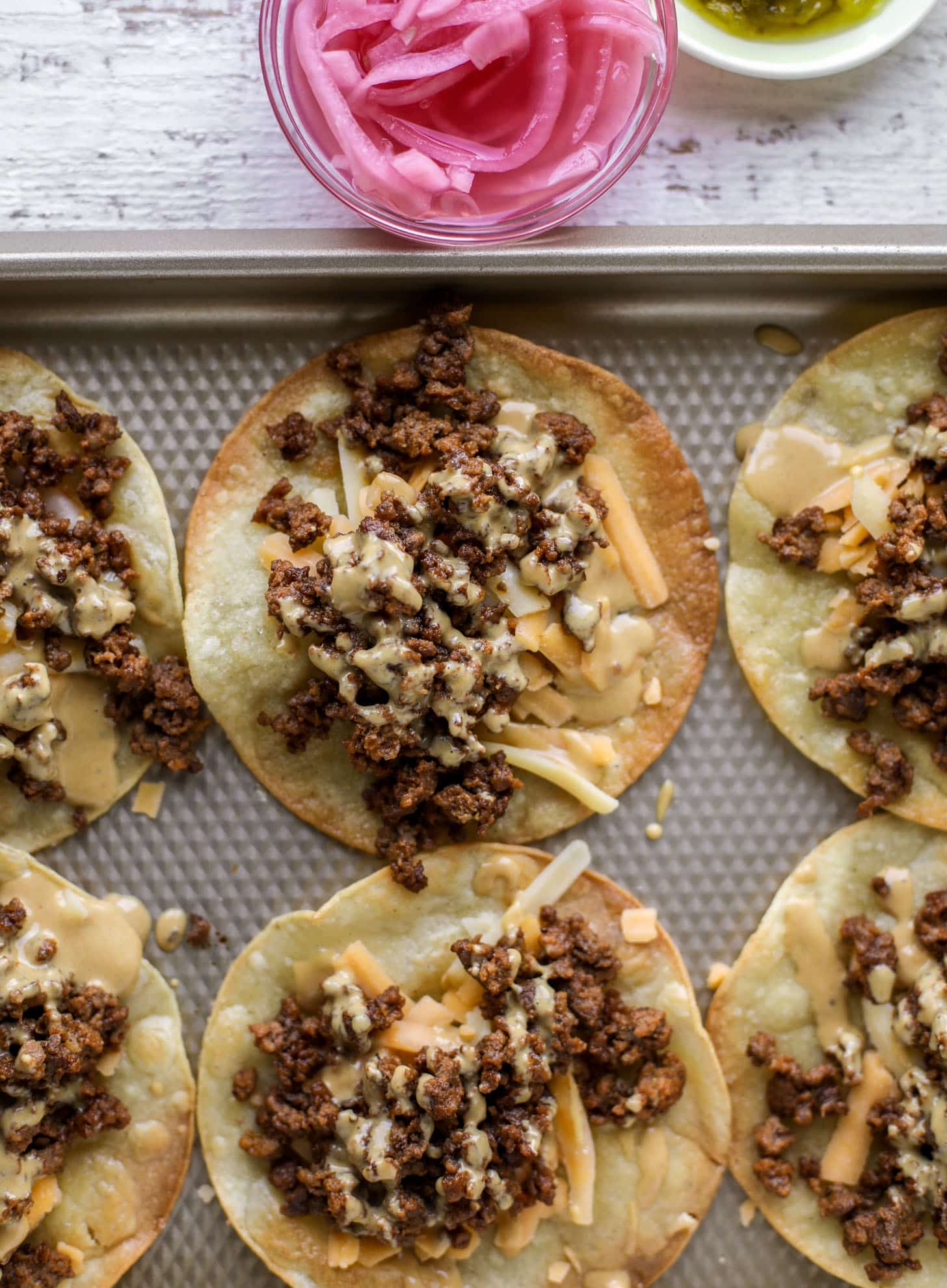 cheeseburger tostadas