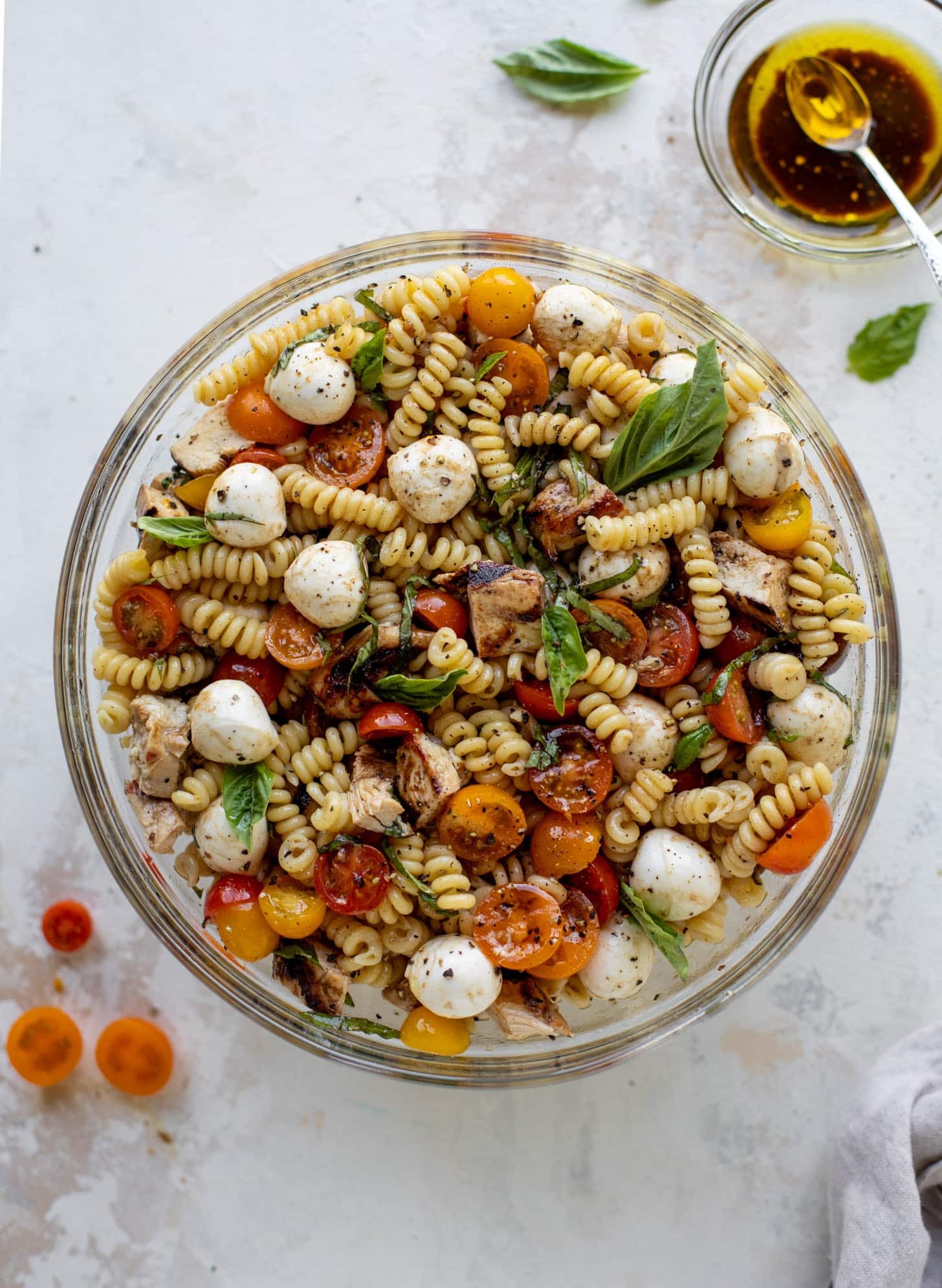 grilled chicken caprese pasta salad