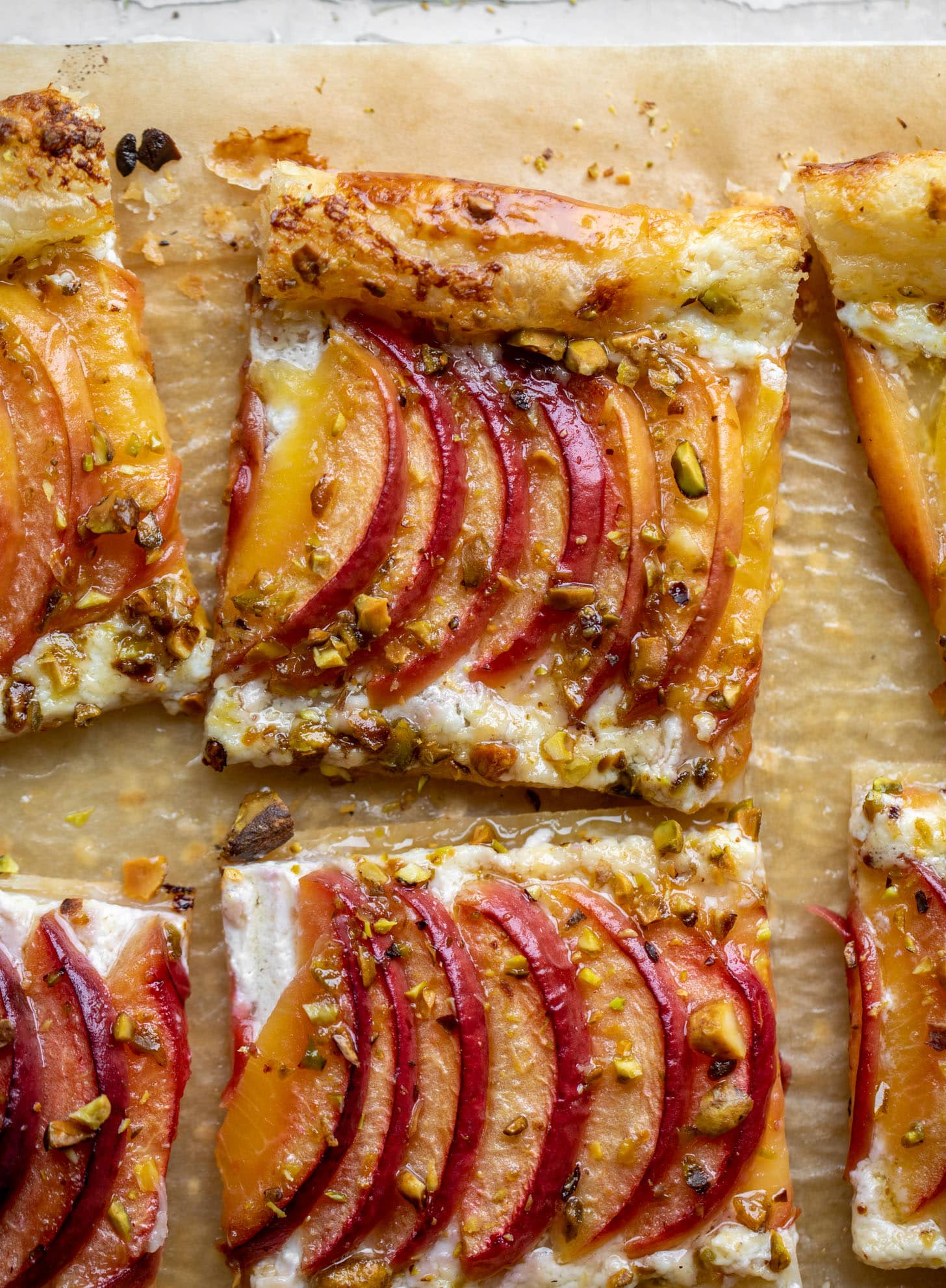 peach pistachio puff pastry