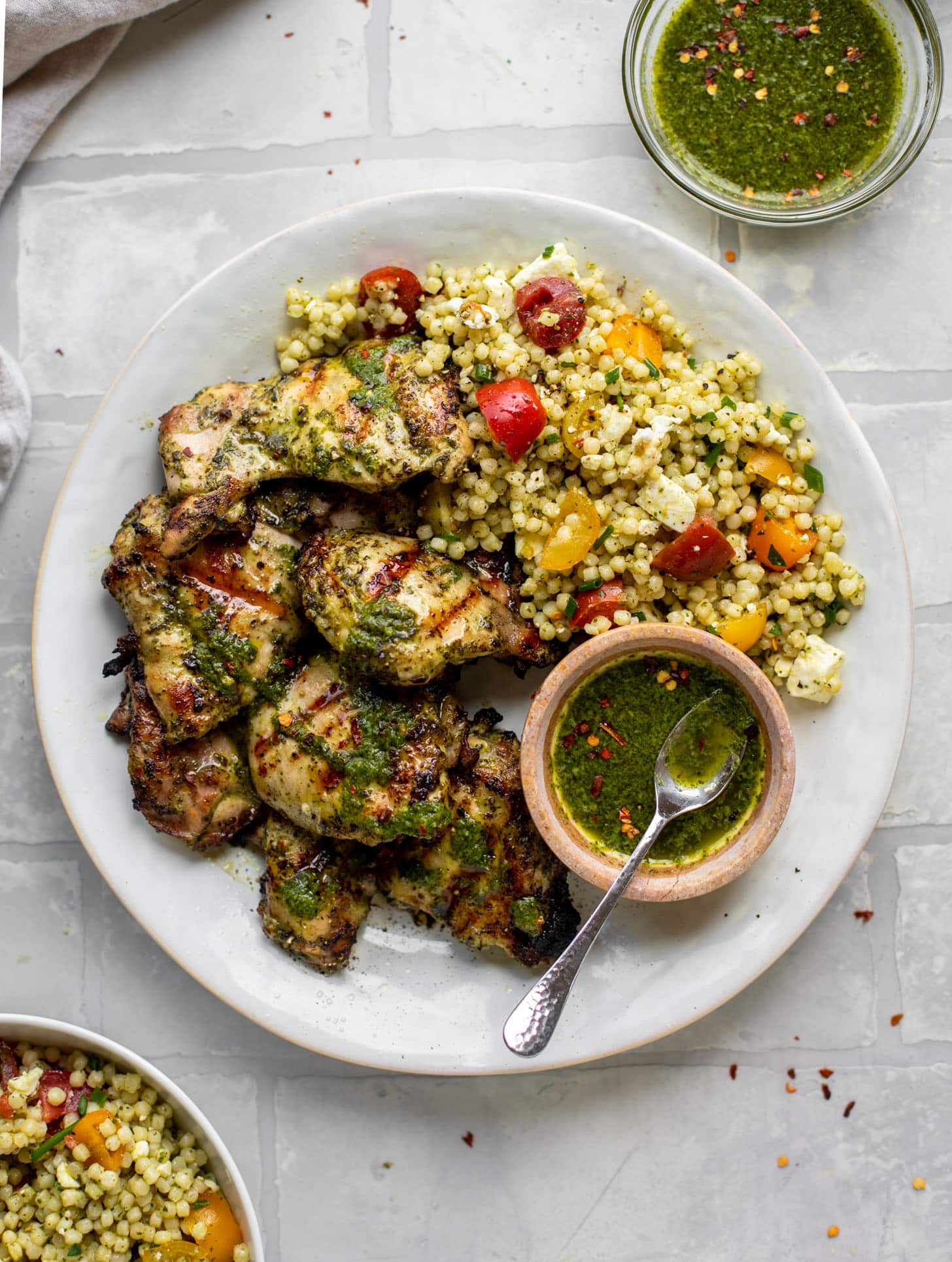 chimichurri grilled chicken with couscous salad