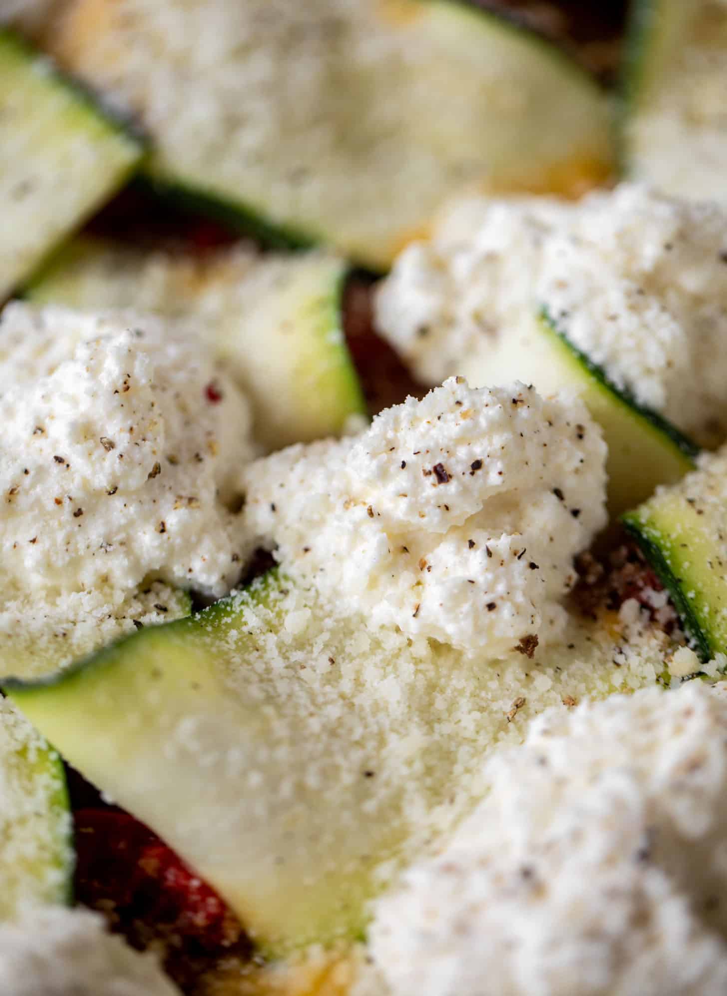 ricotta cheese on zucchini