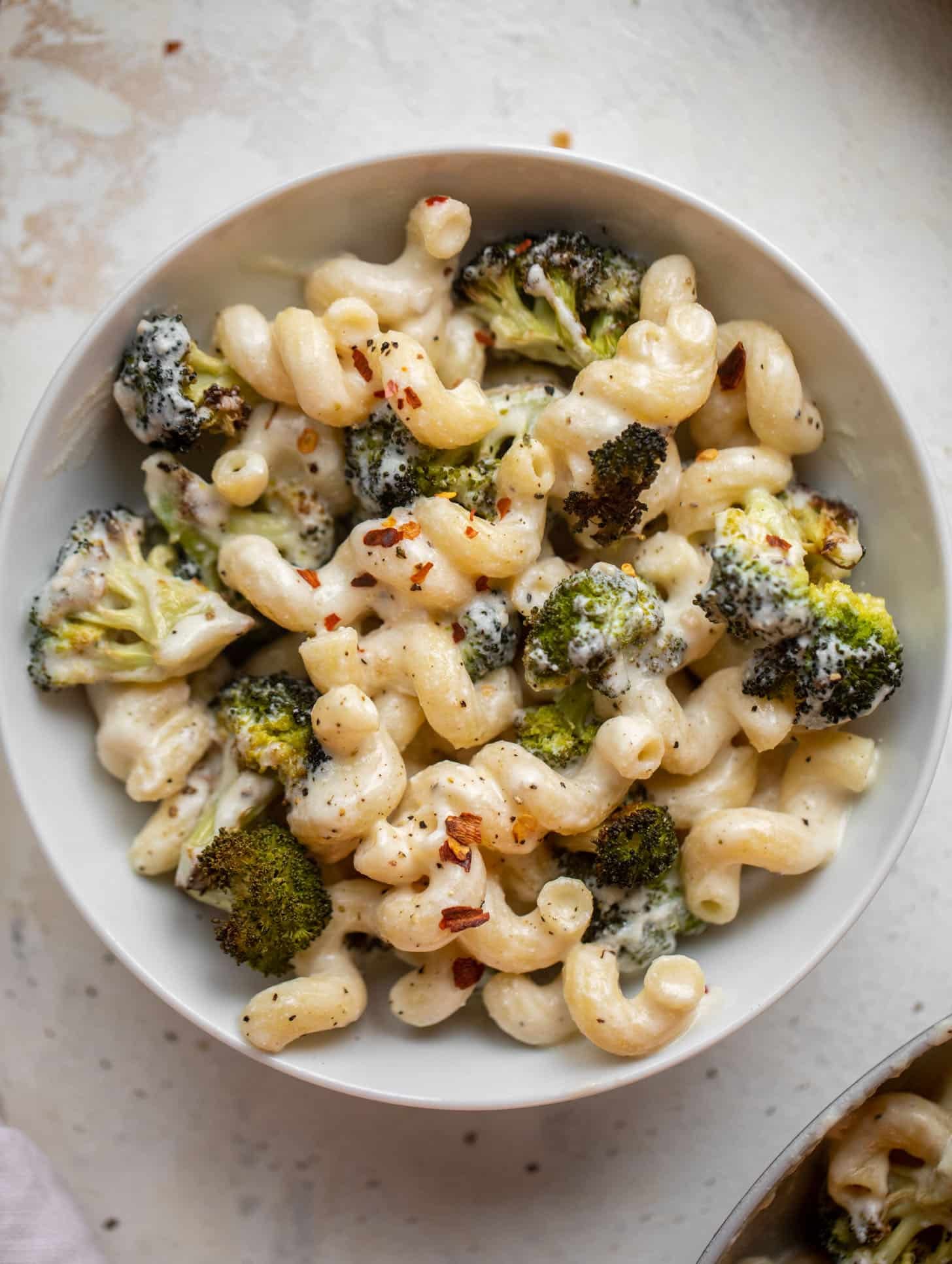 skillet ricotta pasta with roasted broccoli