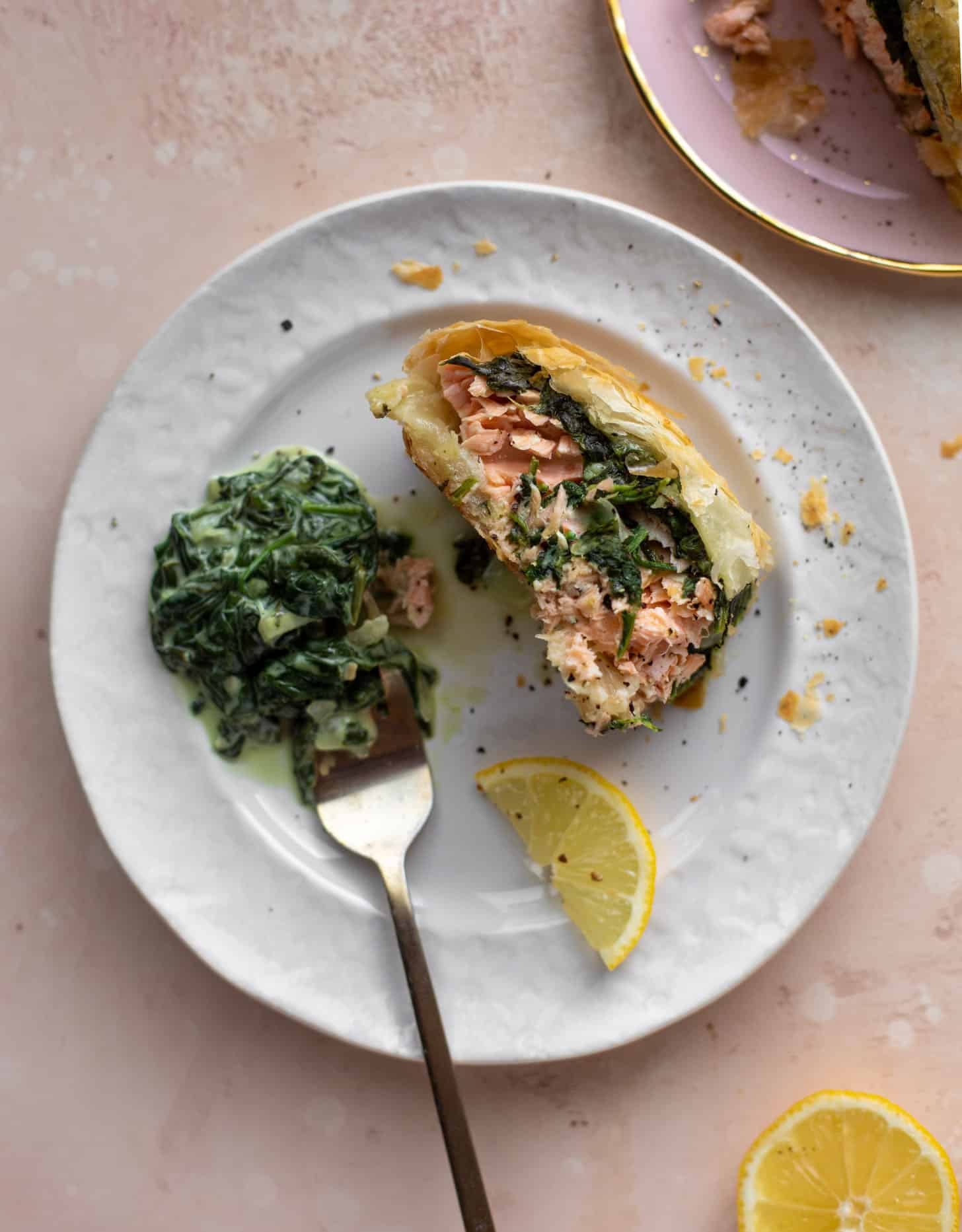 puff pastry wrapped salmon recipe with creamed spinach