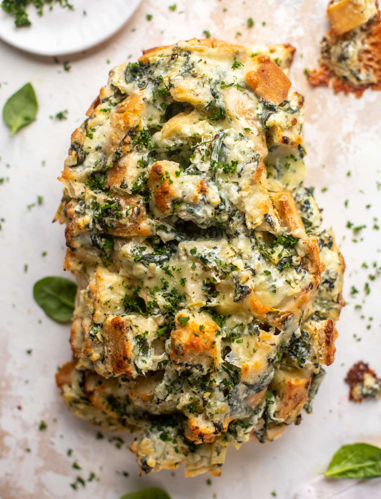 spinach artichoke pull apart bread