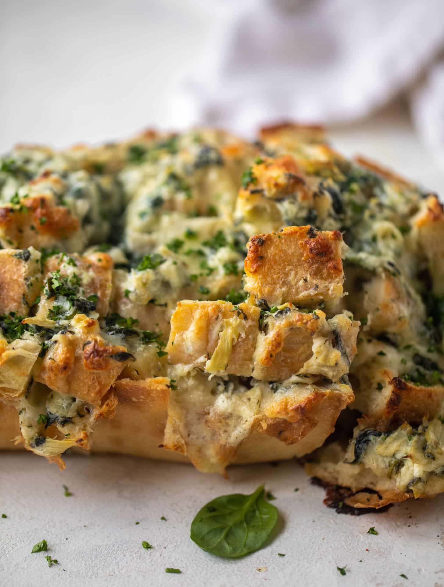 spinach artichoke pull apart bread