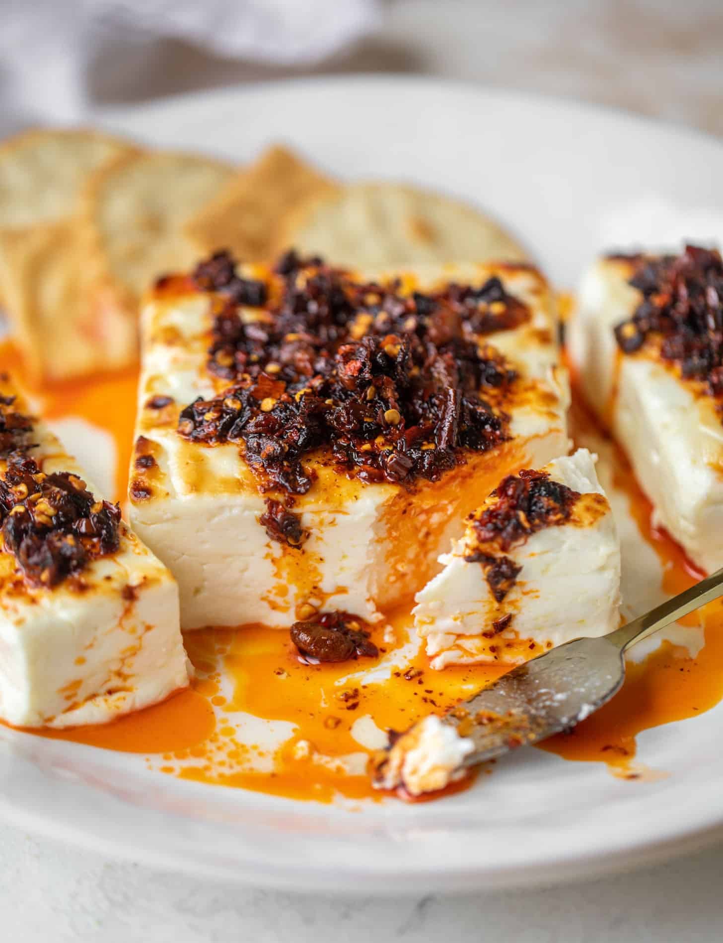 chili crunch baked feta