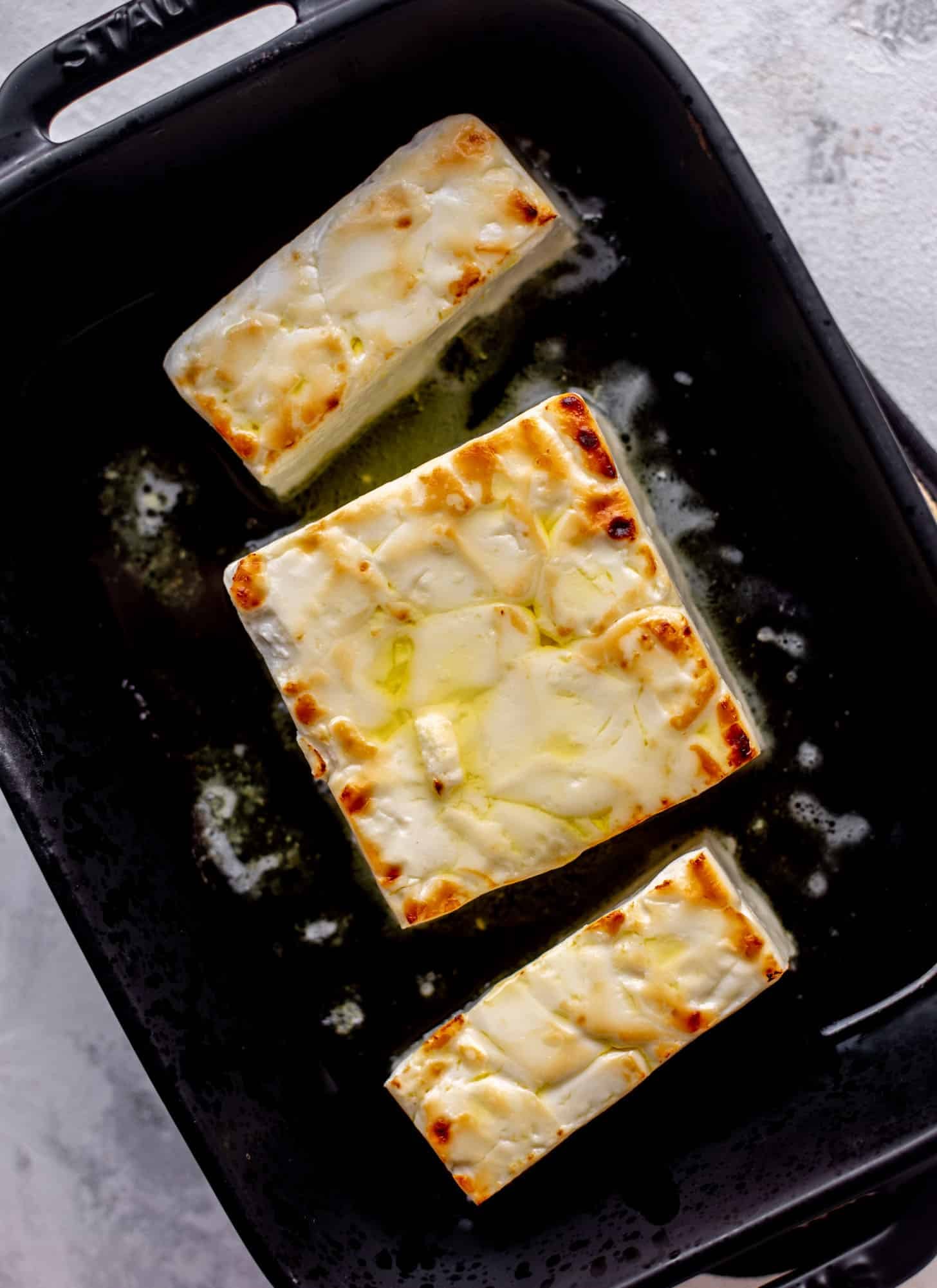 feta cheese in baking dish