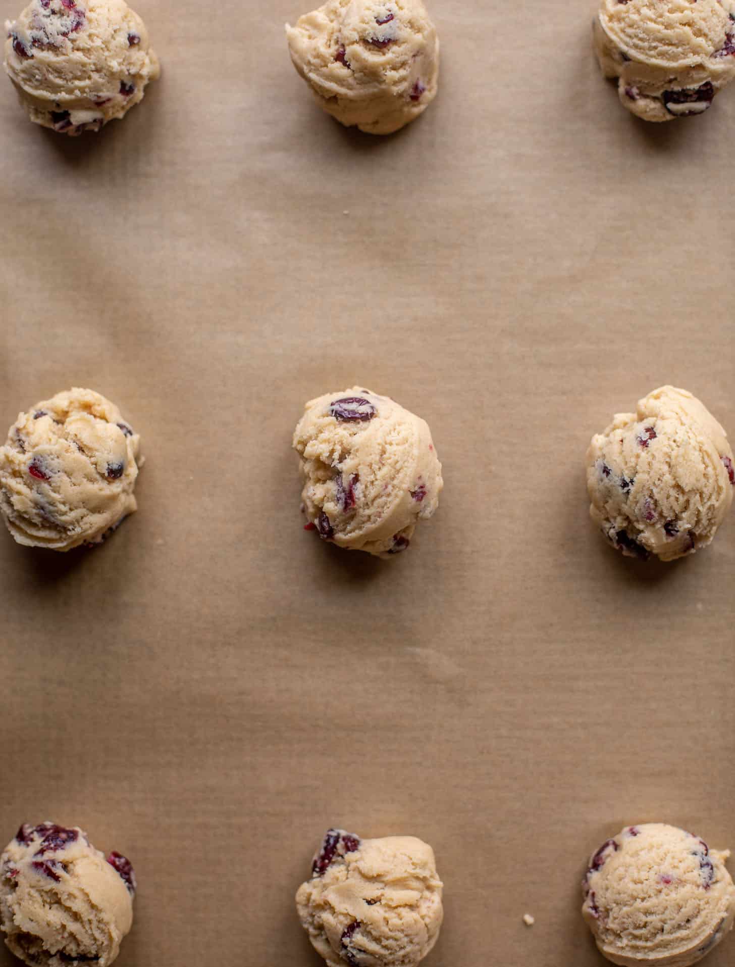 cranberry drop cookie dough