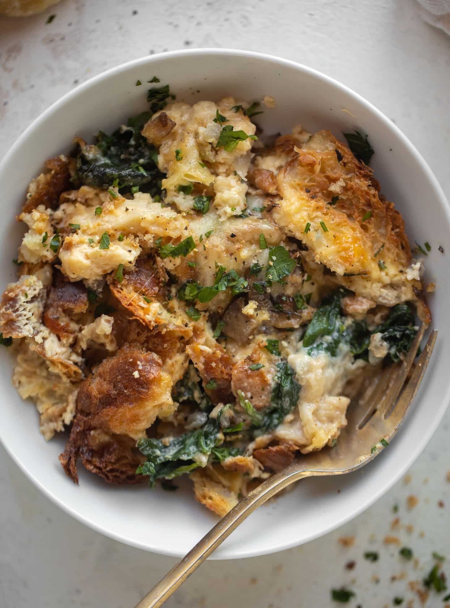 overnight croissant breakfast bake