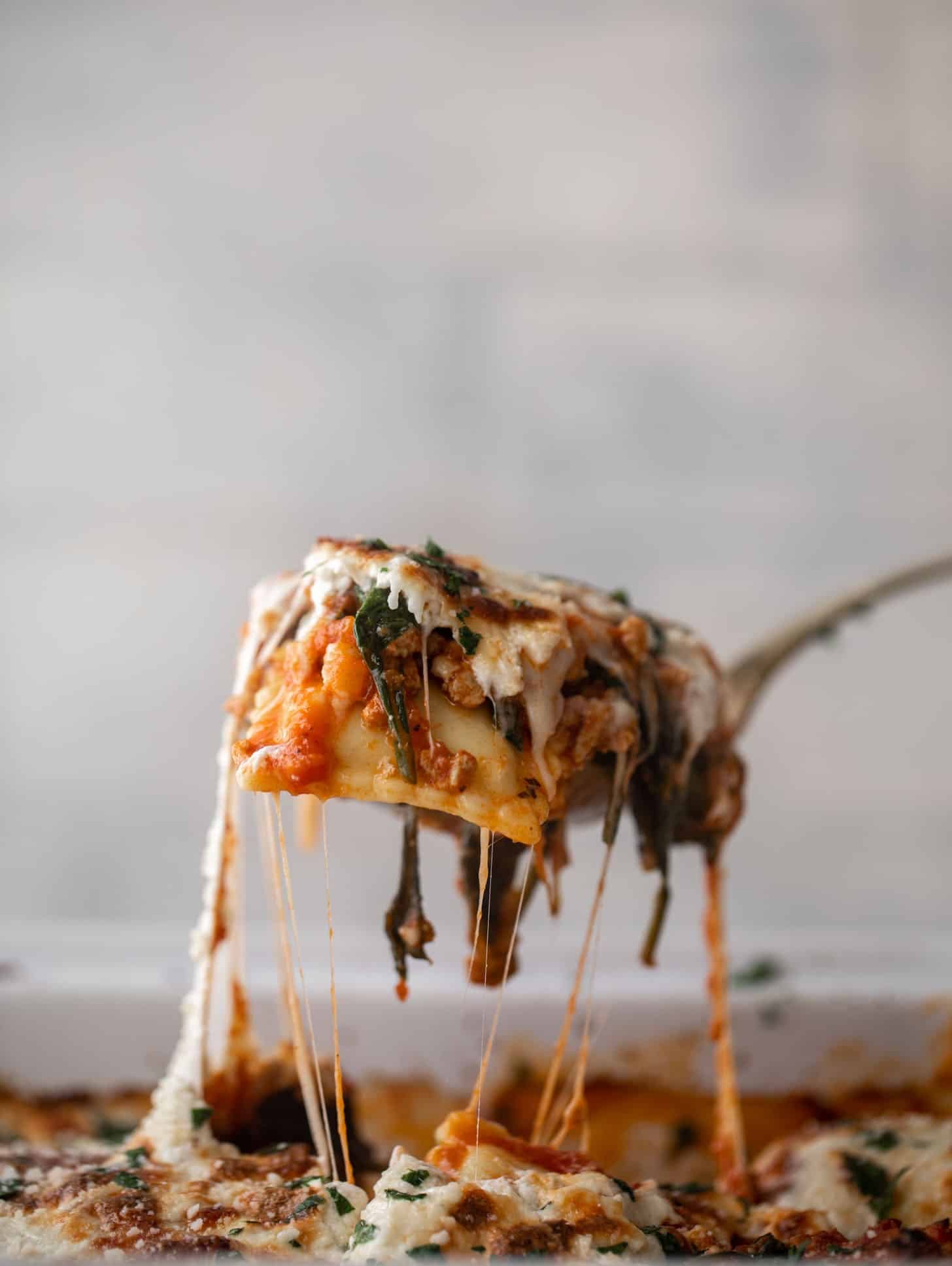 baked ravioli with spinach