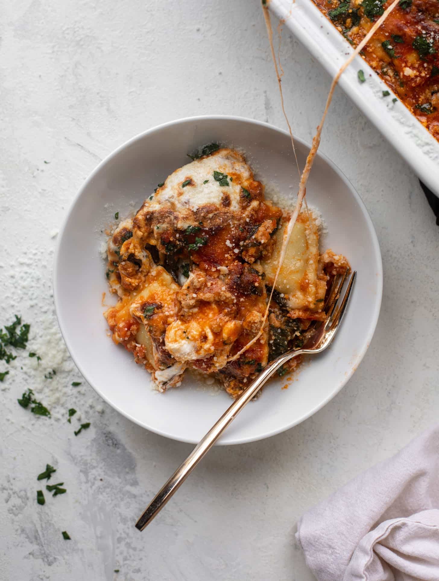 baked ravioli with spinach