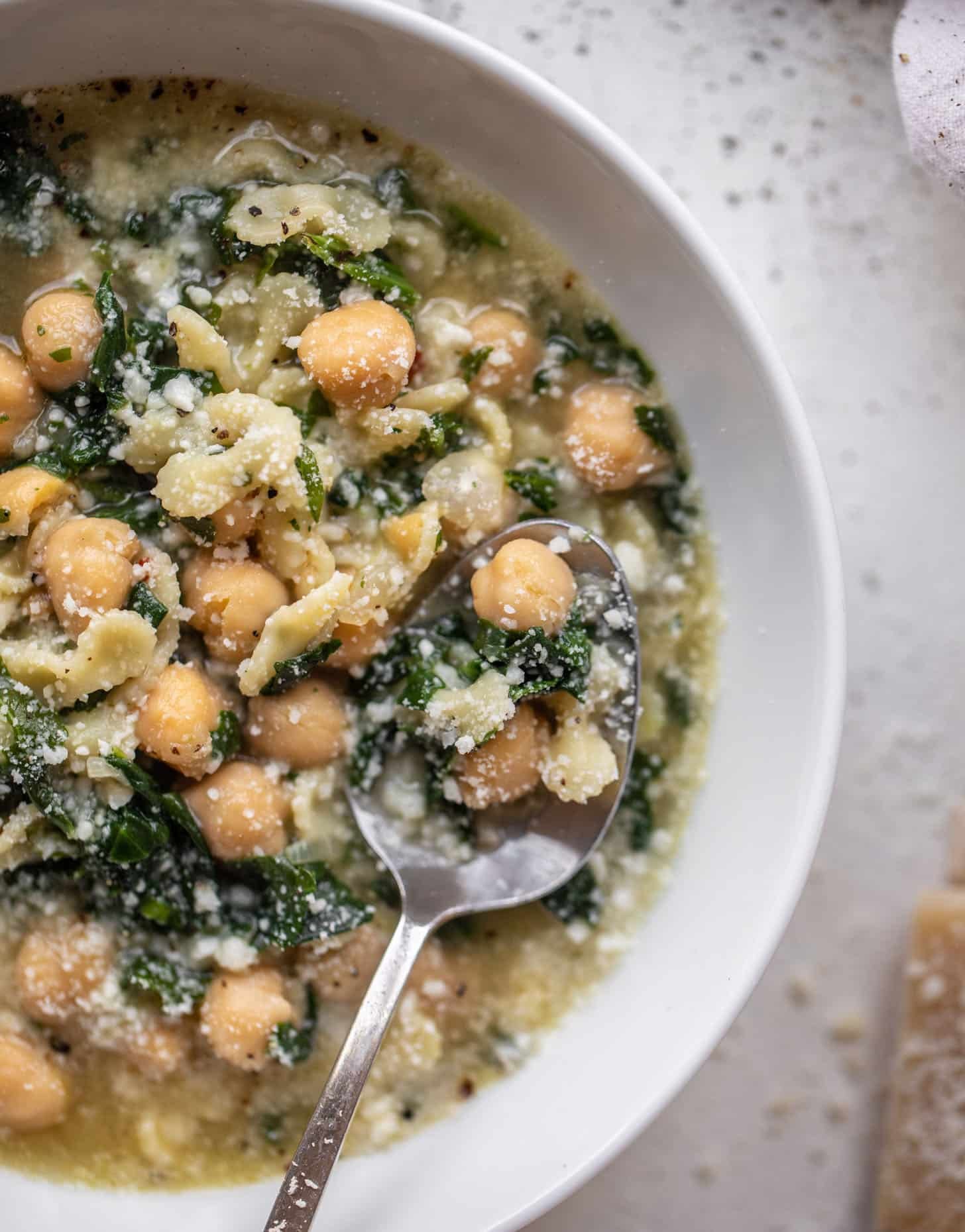 easy parmesan chickpea soup