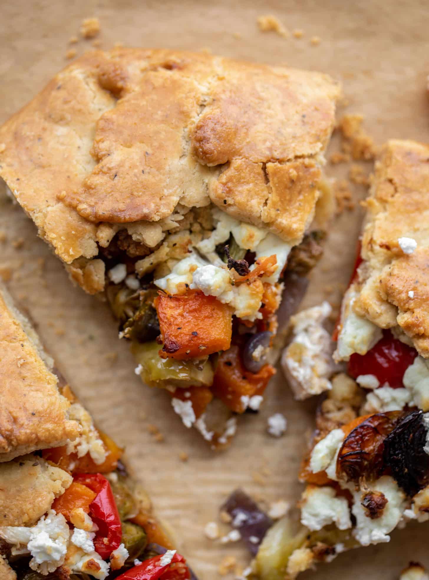 winter vegetable and goat cheese galette